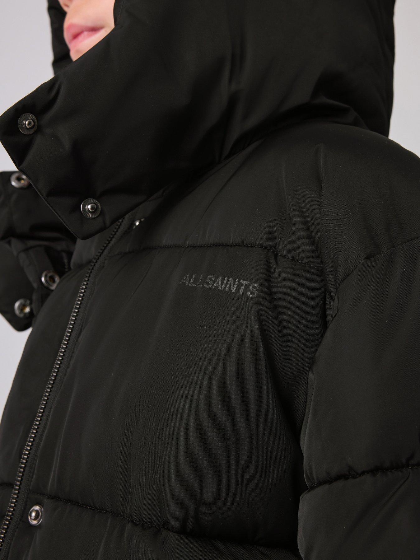 Image 4 of 5 of smALLSAINTS All Saints Longline Padded Coat - Black