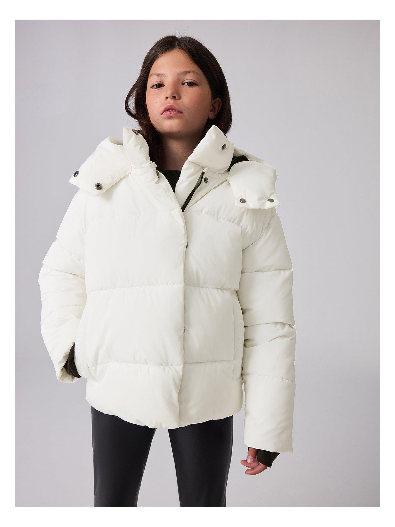 All Saints Short Padded Coat White