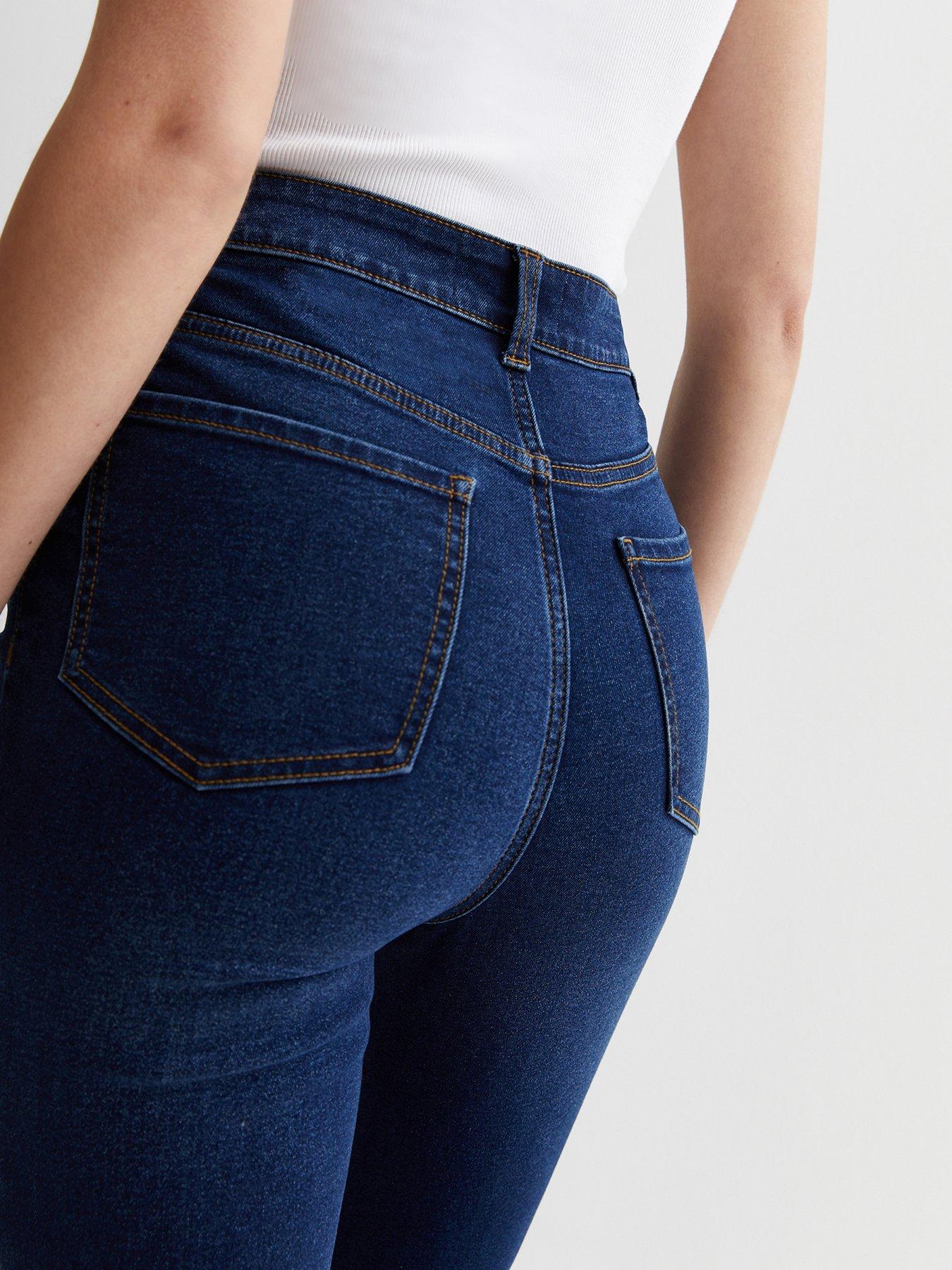Image 5 of 5 of New Look Dark Blue Waist Enhance Quinn Bootcut Jeans