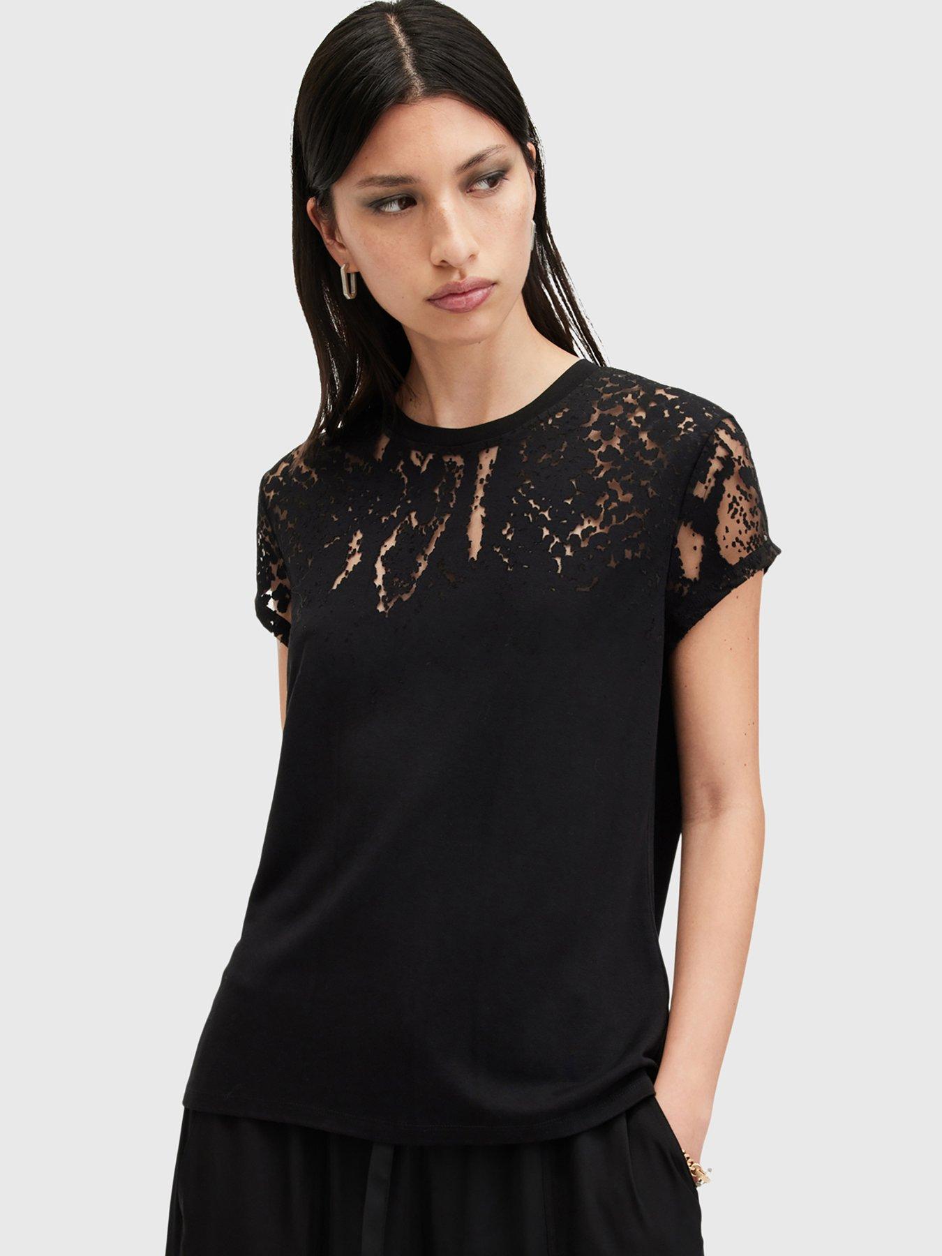 AllSaints Anna Snake Tee - Black