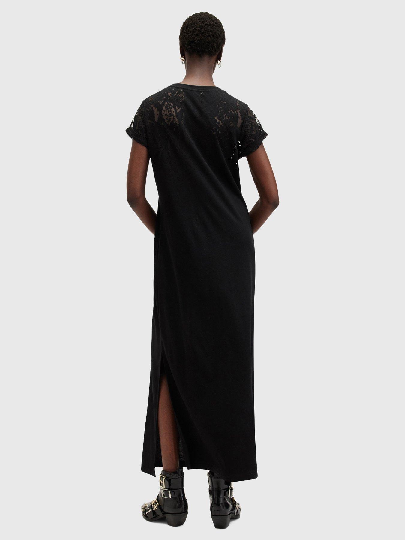 AllSaints Anna Snake Maxi Dress Black Very