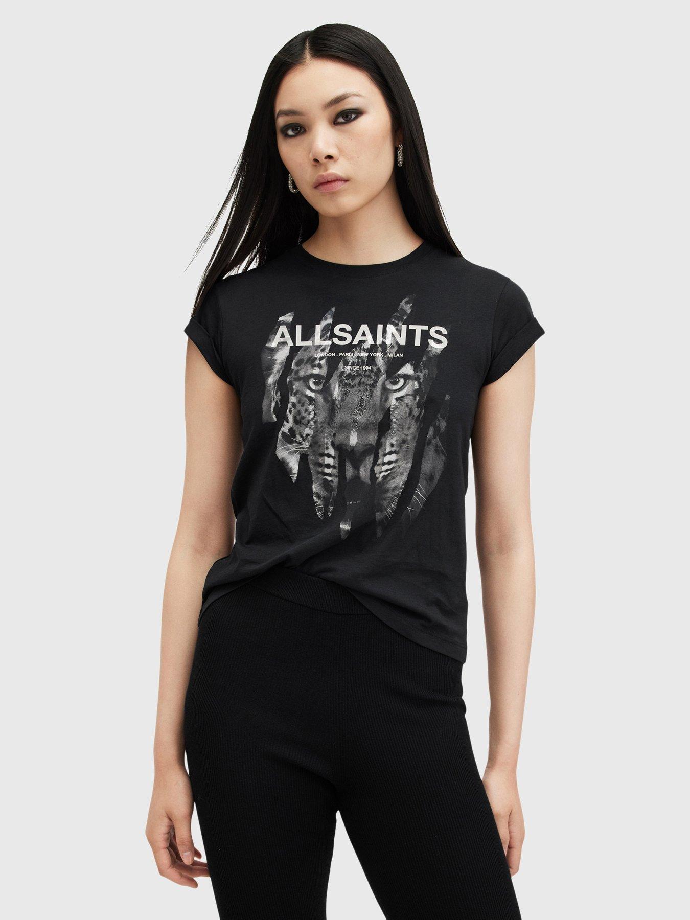 AllSaints Riproar Anna Tee - Black