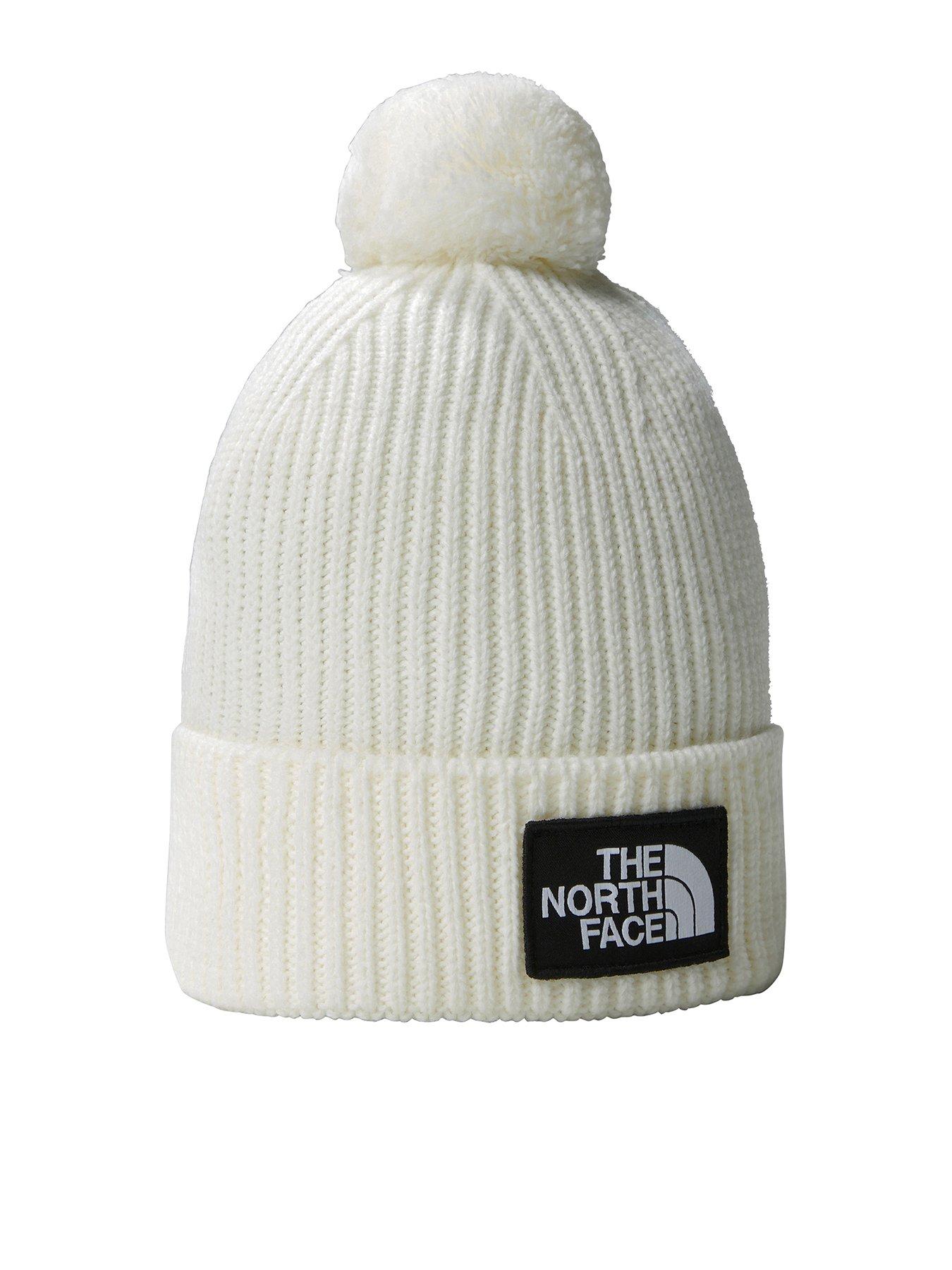 THE NORTH FACE Womens Logo Box Pom Beanie White Very