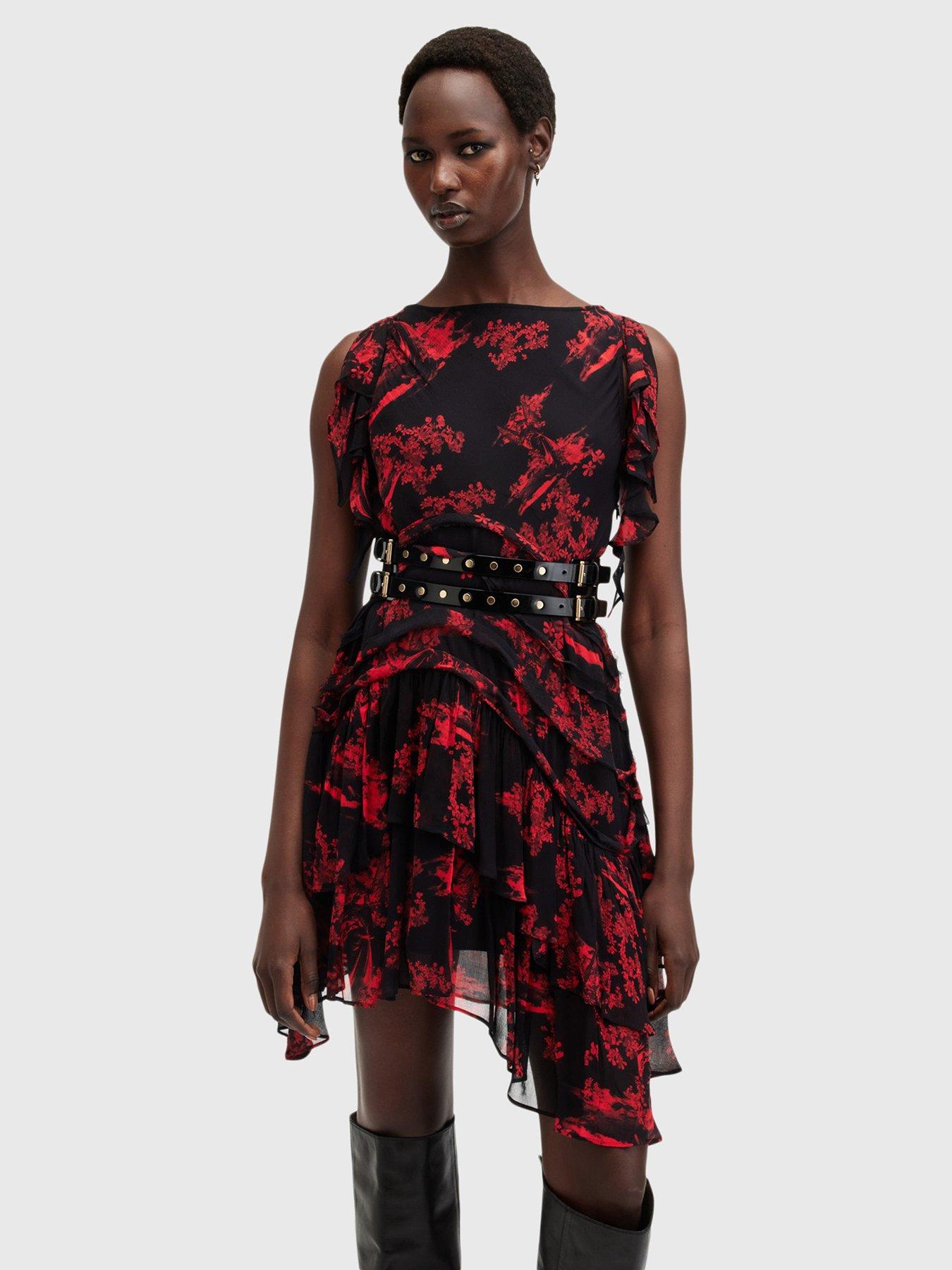 undefined Callie Dress - Black/Red