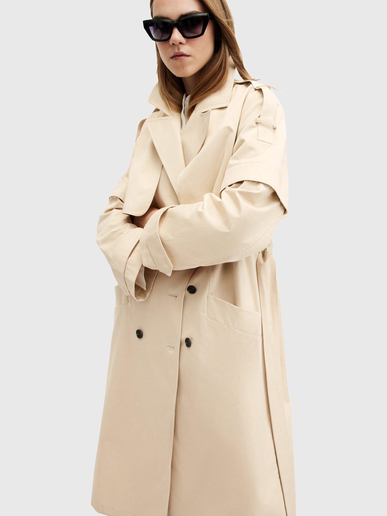 undefined Clyde Trench Coat With Removable Sleeves - Ecru White