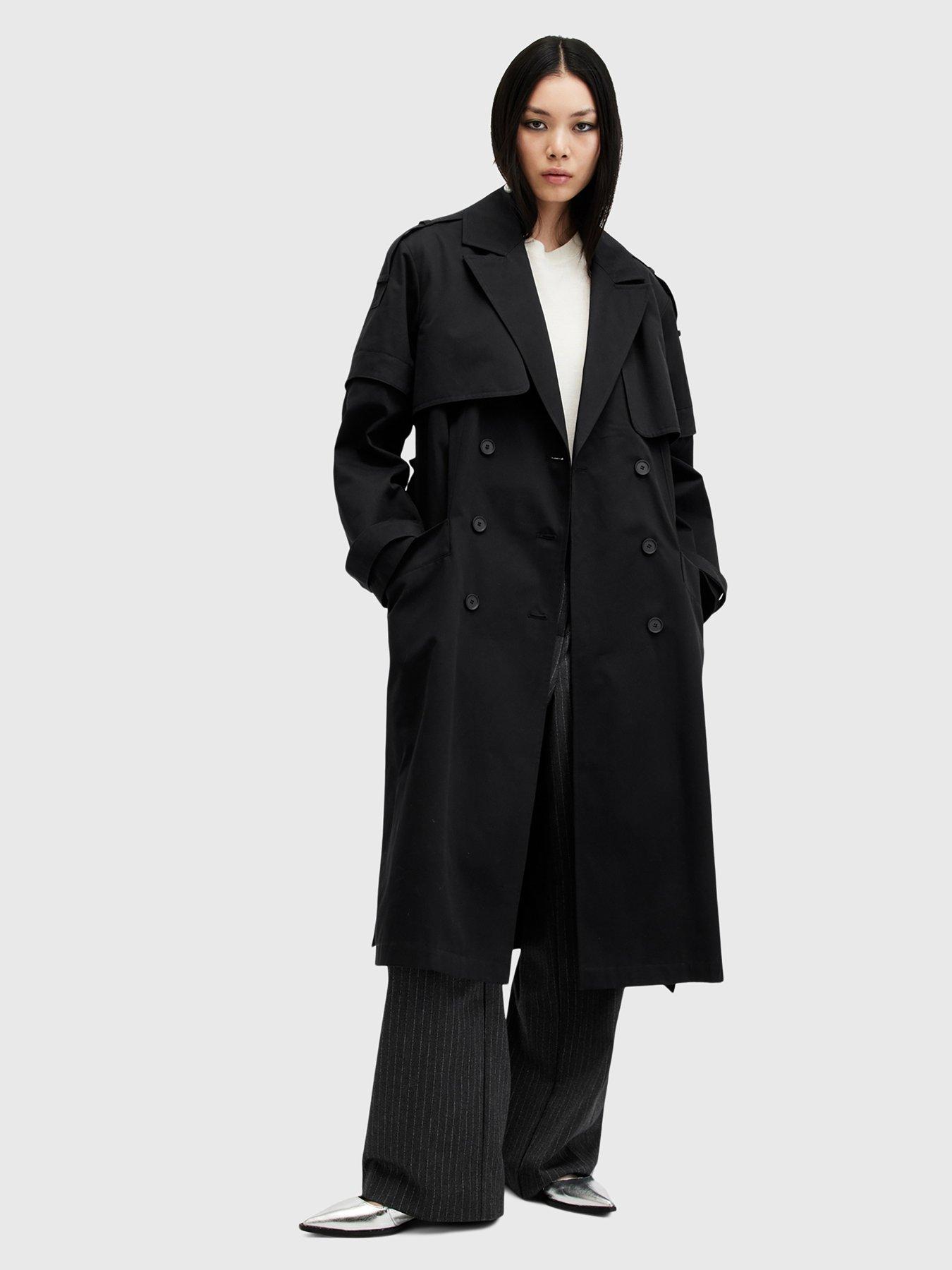 undefined Clyde Trench Coat With Removable Sleeves - Black