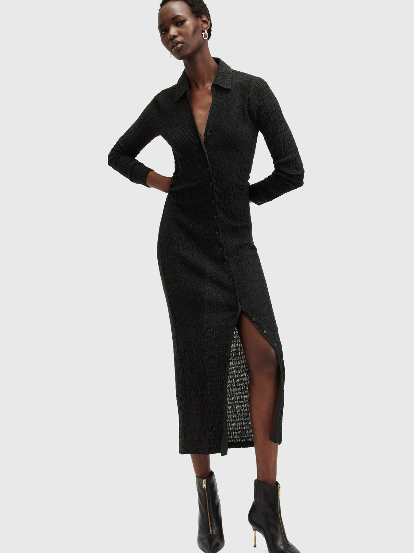 undefined Connie Midi Dress - Black