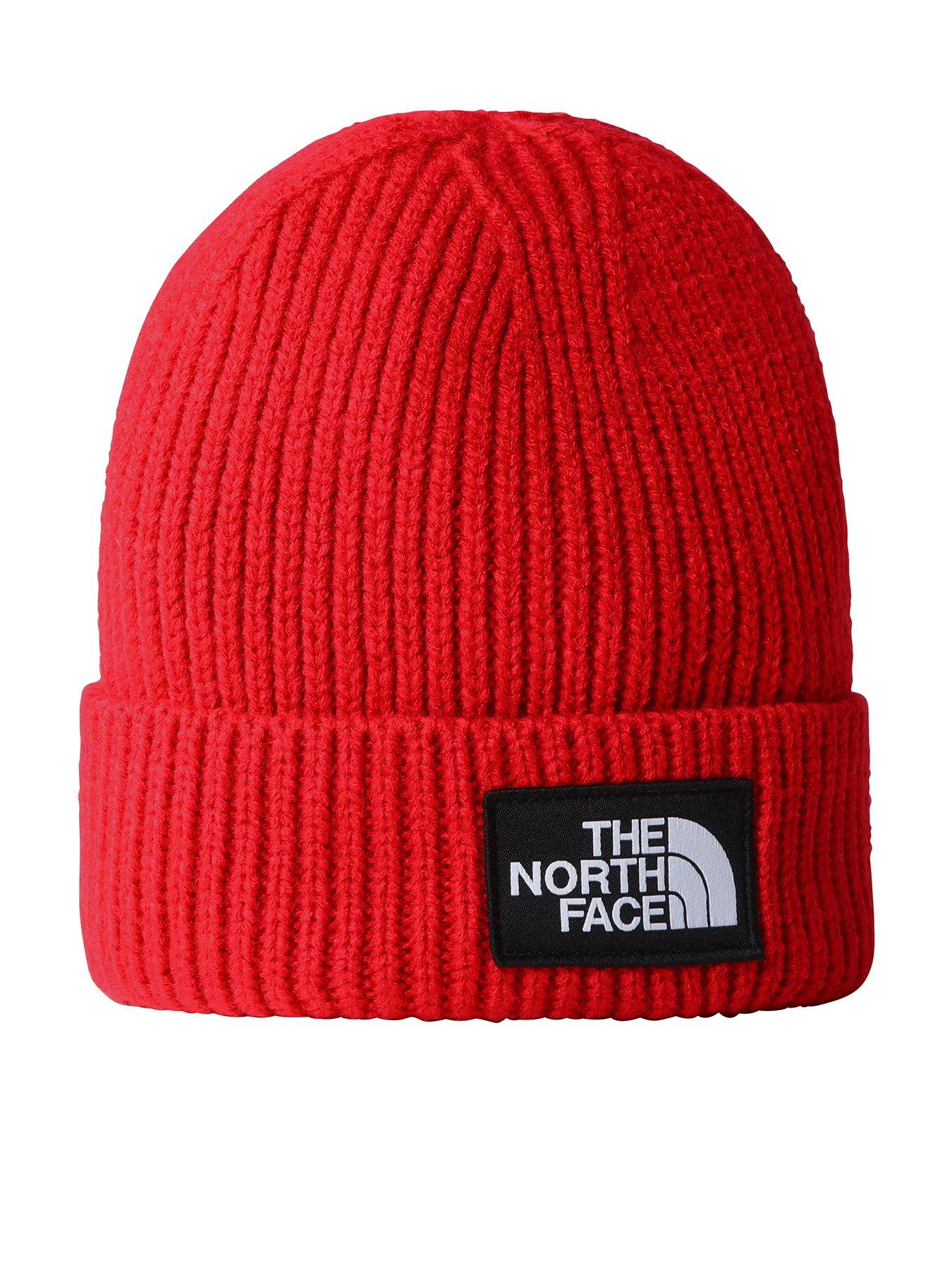 THE NORTH FACE Logo Box Cuffed Beanie Red Very