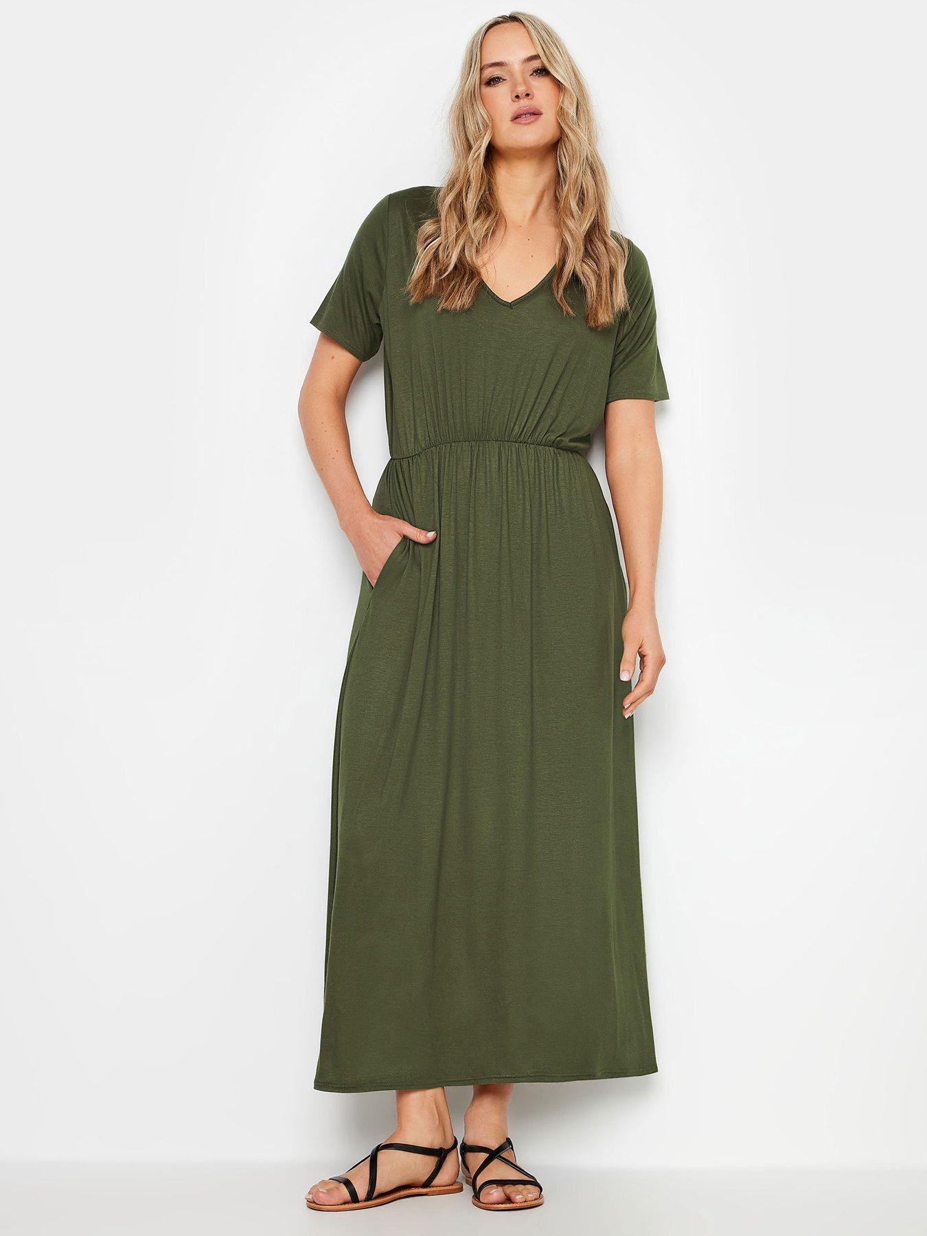 Long Tall Sally Tall Maxi T-shirt Dress - Green | Very.co.uk