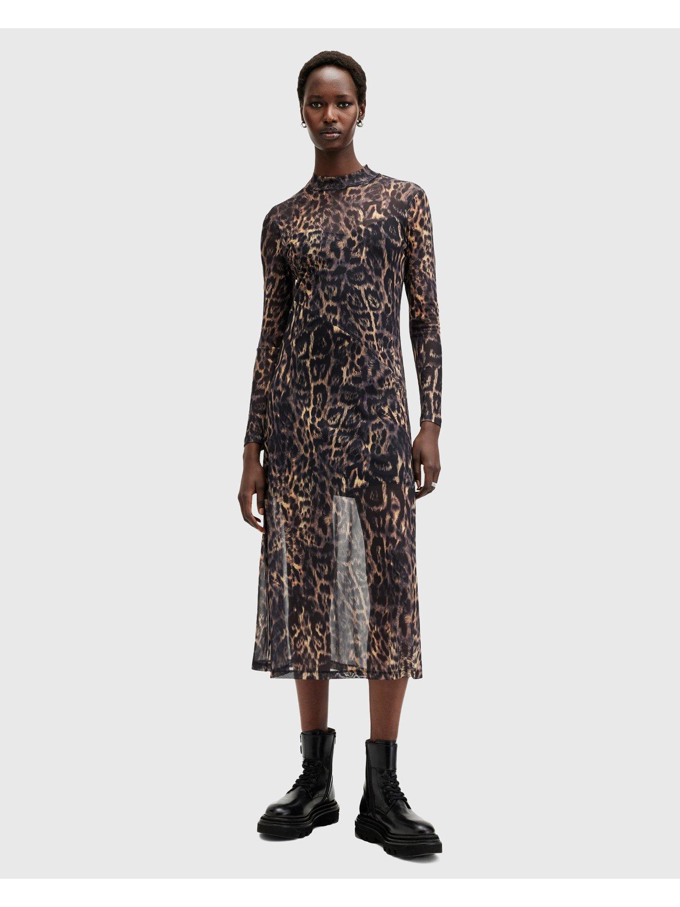 undefined Hanna Mesh Dress - Brown
