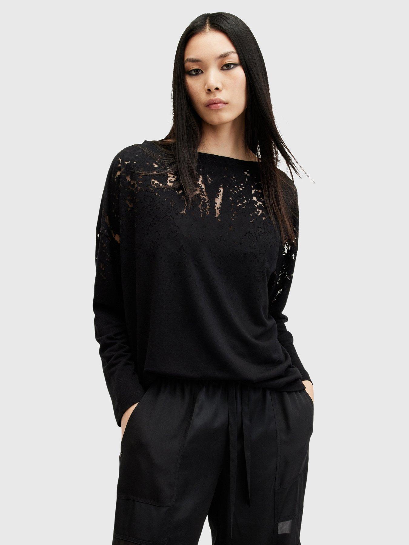 AllSaints Rita Snake Tee - Black