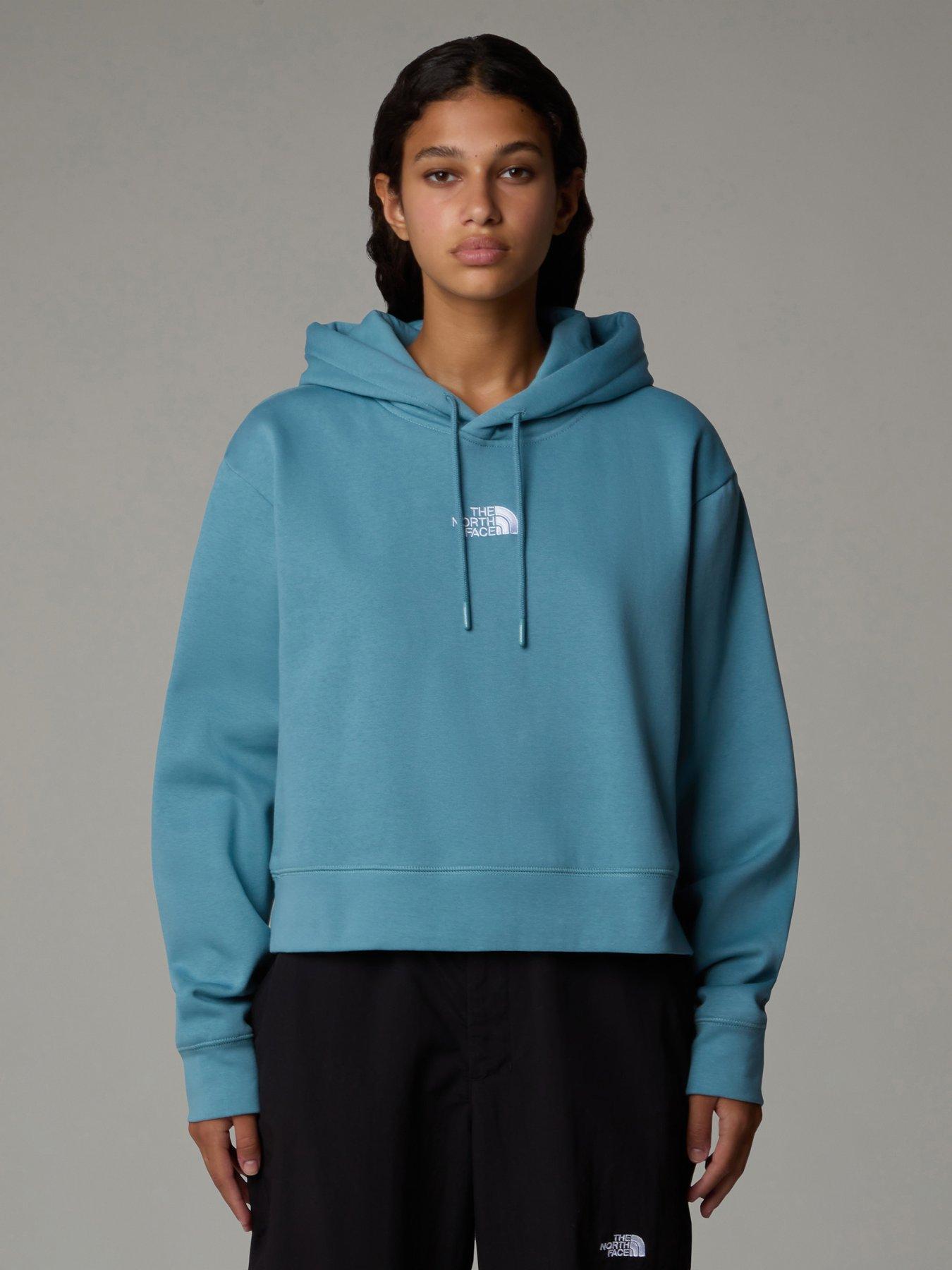 THE NORTH FACE Womens Essential Crop Hoodie Blue Very