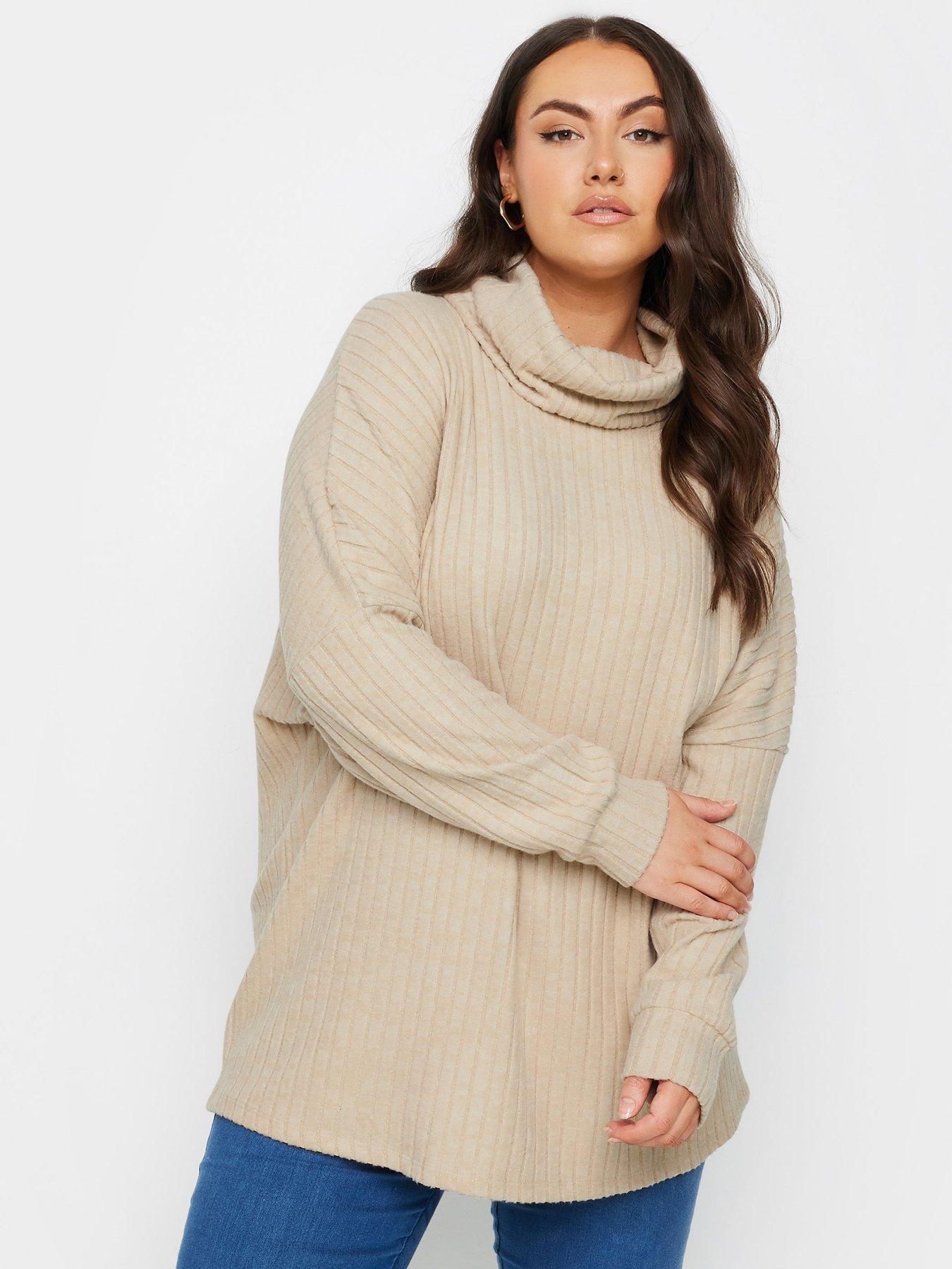 Yours Curve Soft Touch Turtle Neck Jumper Natural Very