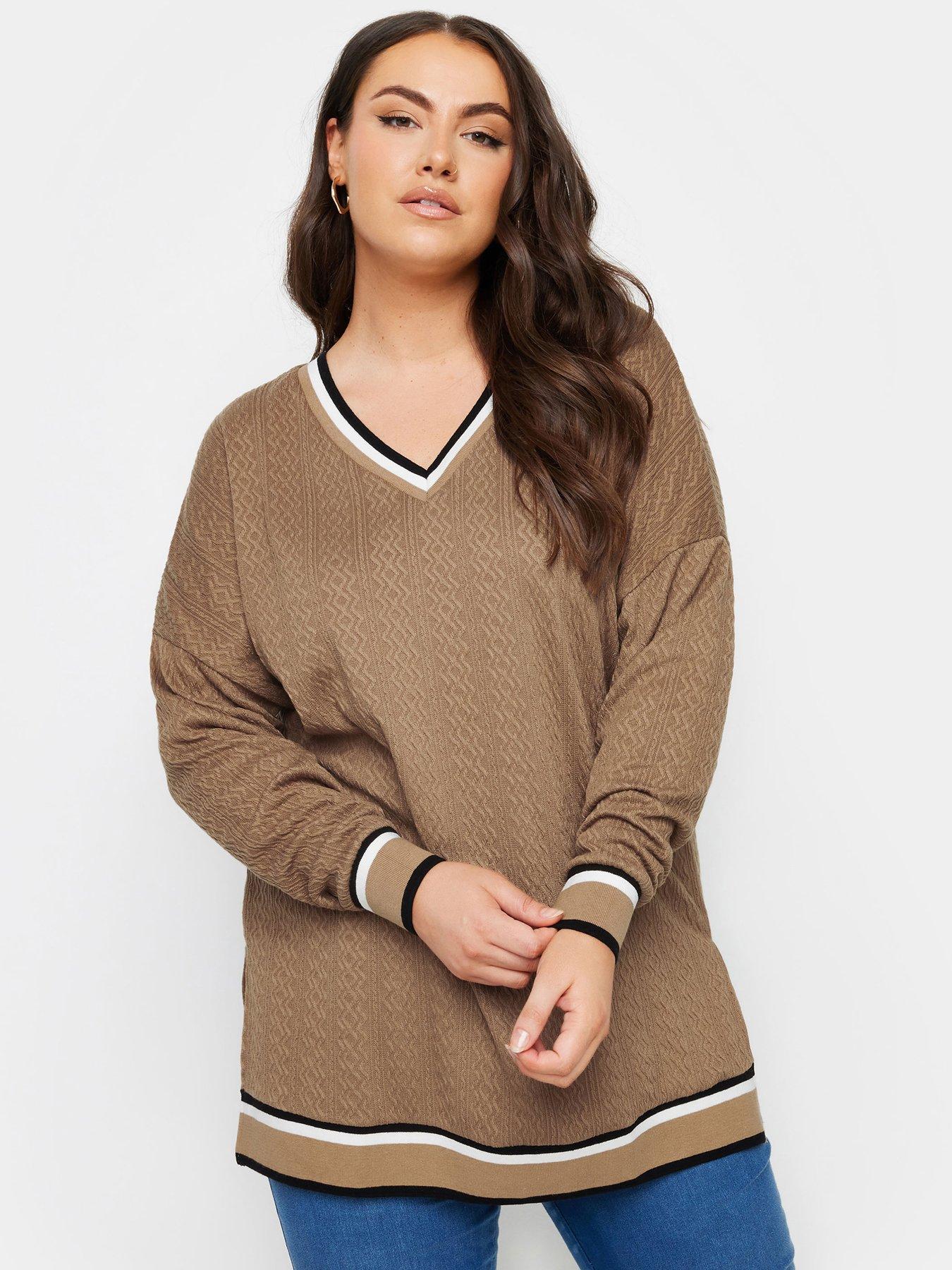 Image 1 of 4 of Yours Curve Structured Sweatshirt - Ivory