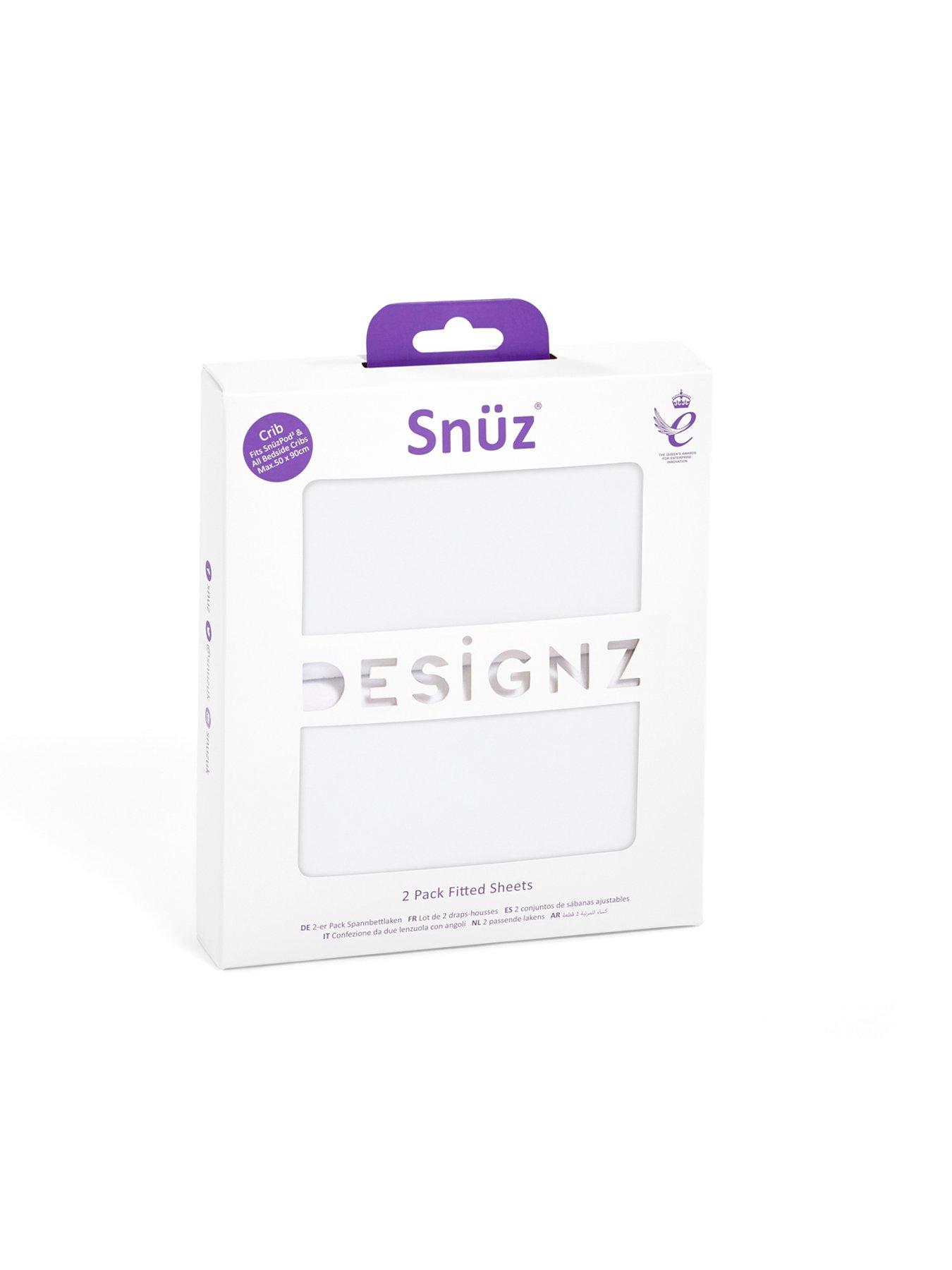 Image 4 of 4 of Snuz Crib Twin Pack Fitted Sheets - White
