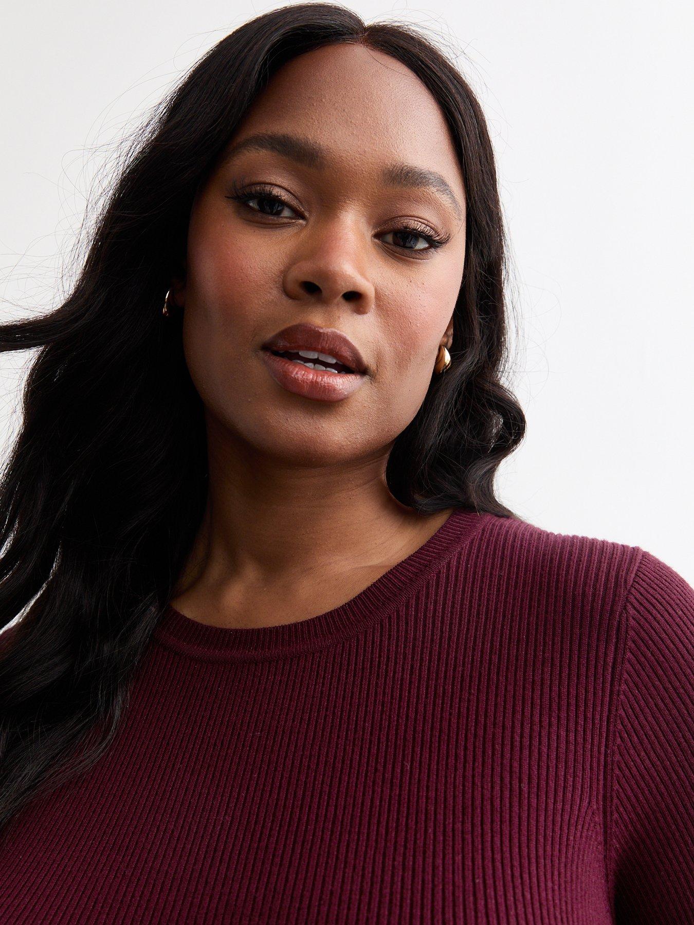 Burgundy crew neck jumper 2025