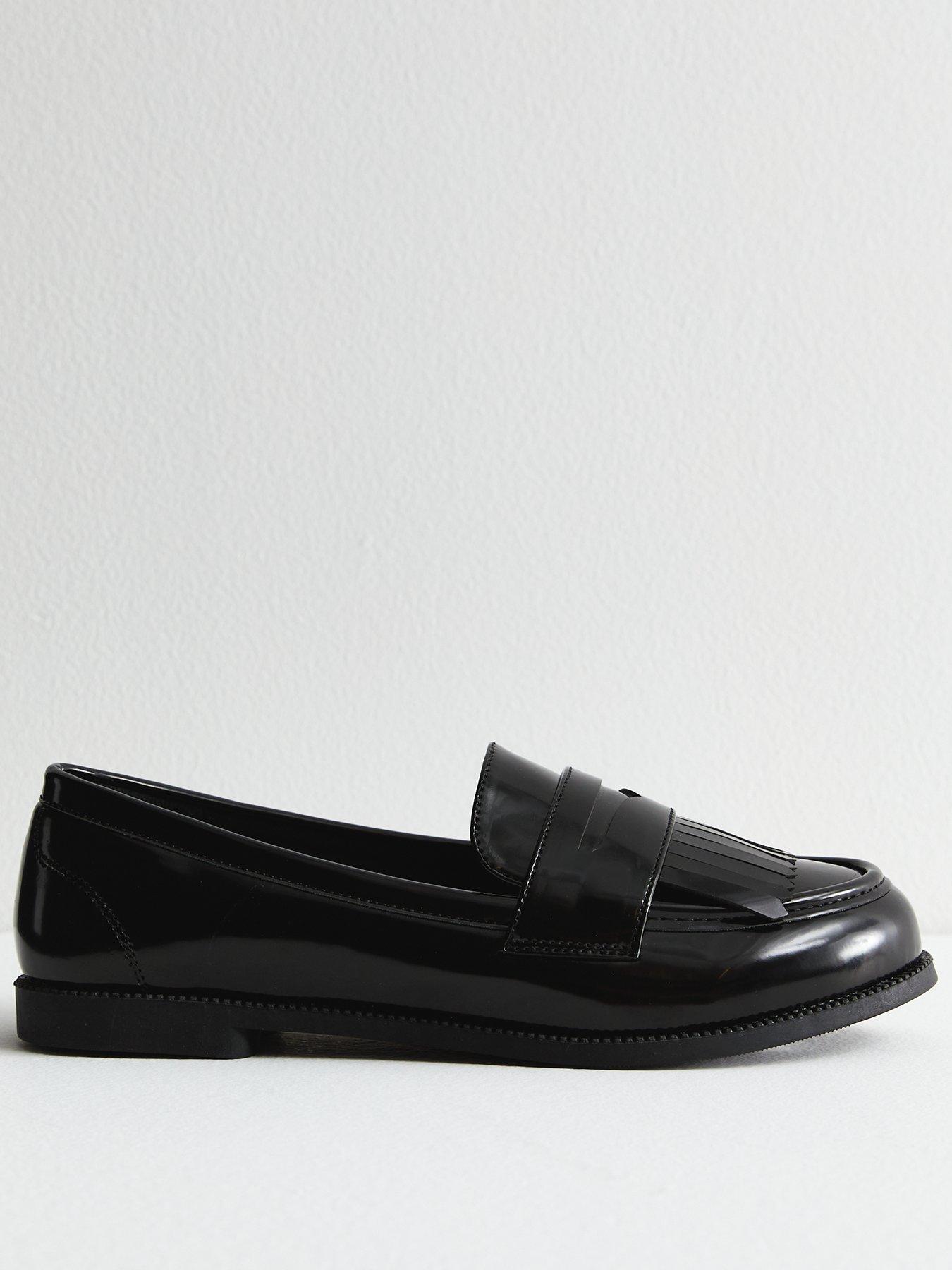 New Look Extra Wide Fit Leather Look Tassel Loafers Black Very