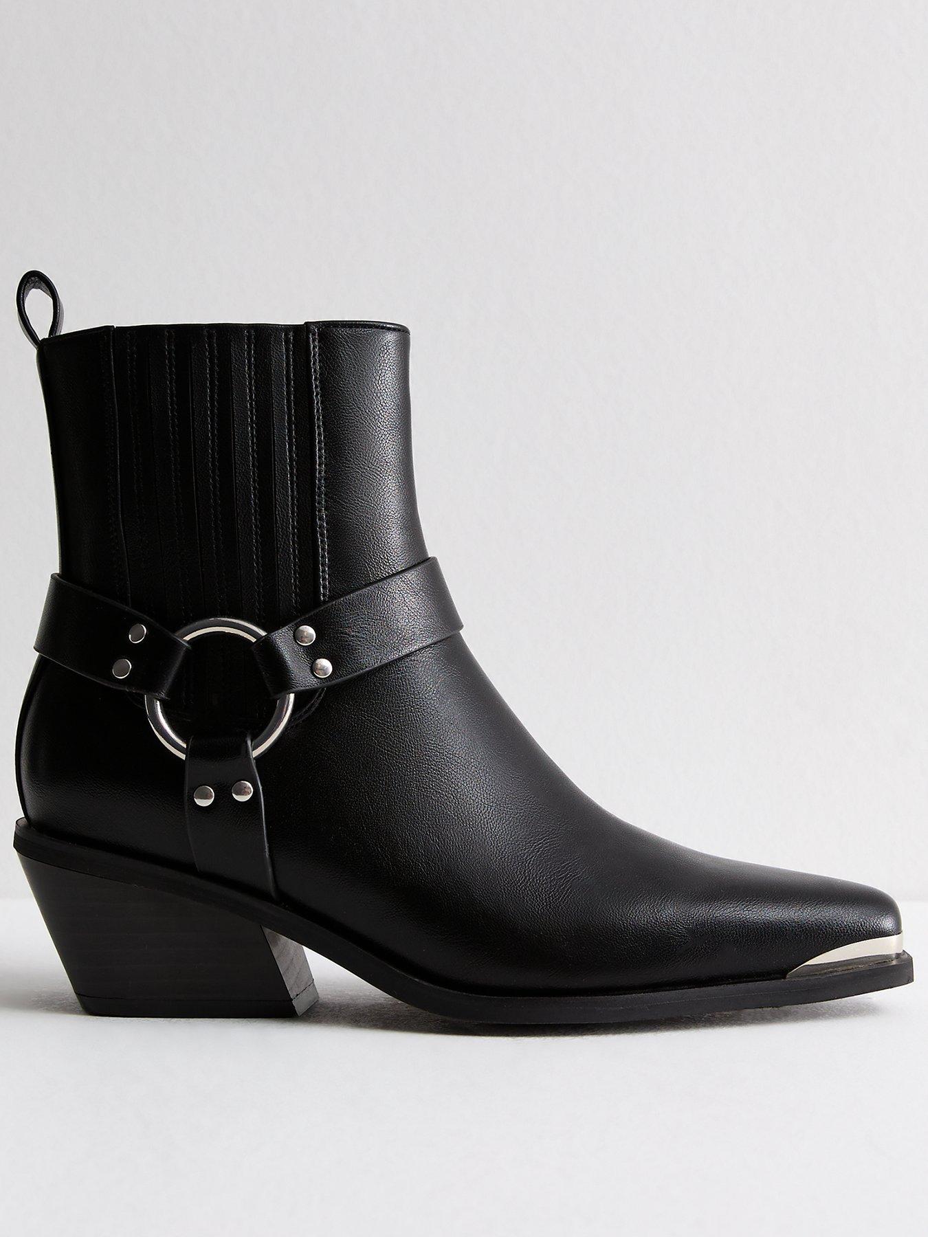 undefined Western Ankle Boots - Black