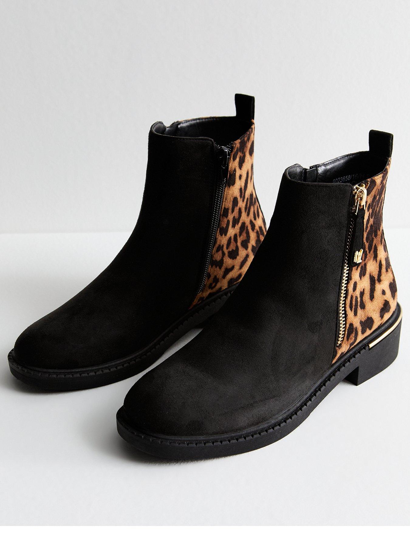 Brown and leopard boots best sale