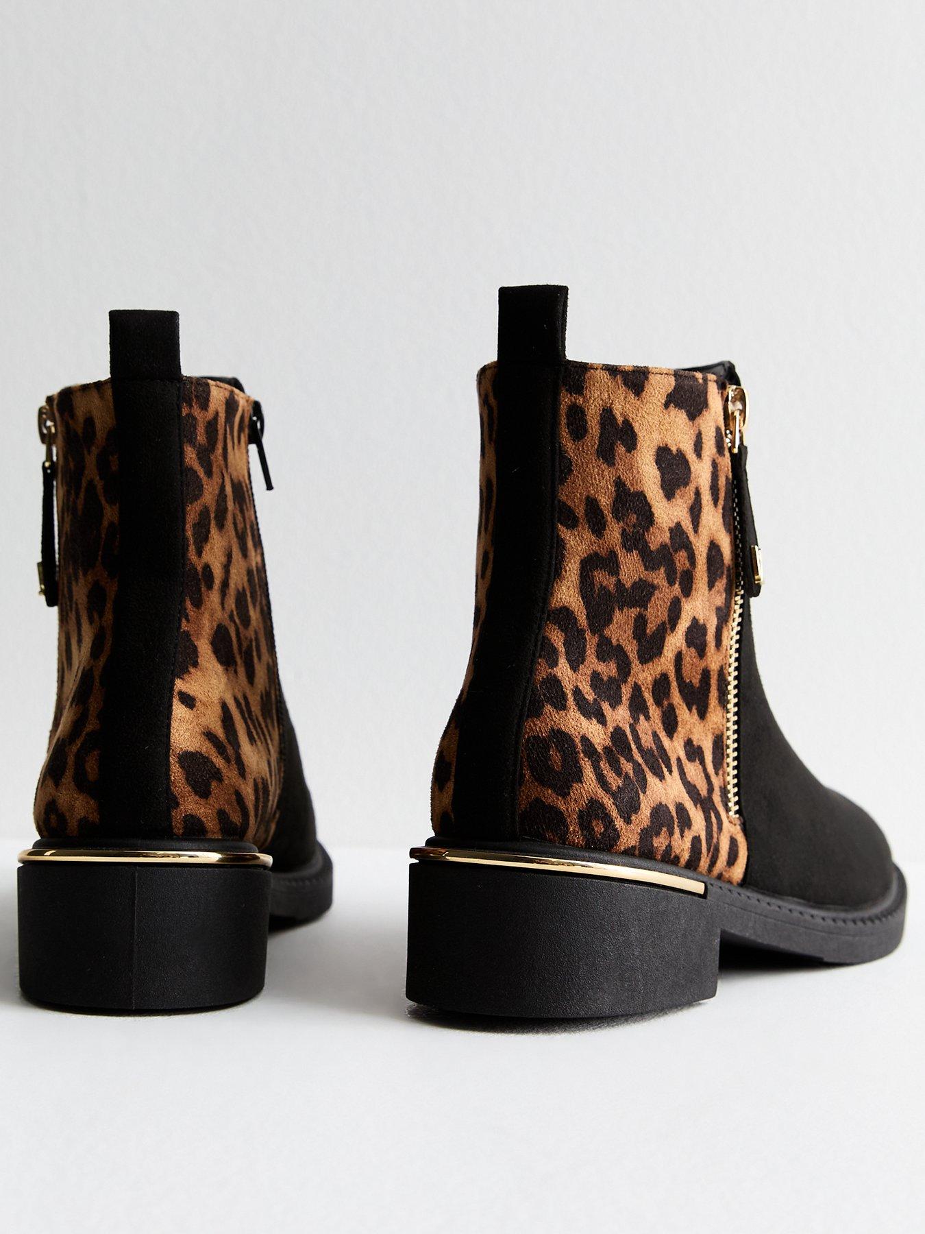 Black and leopard print boots online