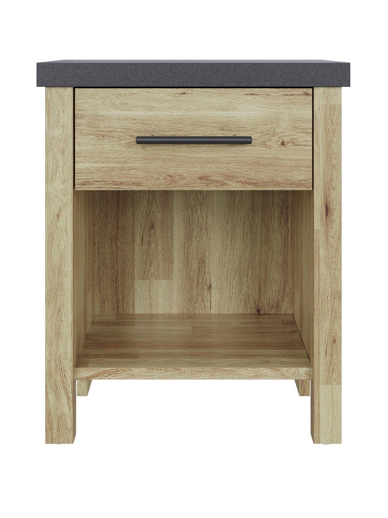Image 2 of 7 of GFW Cascina 1 Drawer Bedside Table Oak