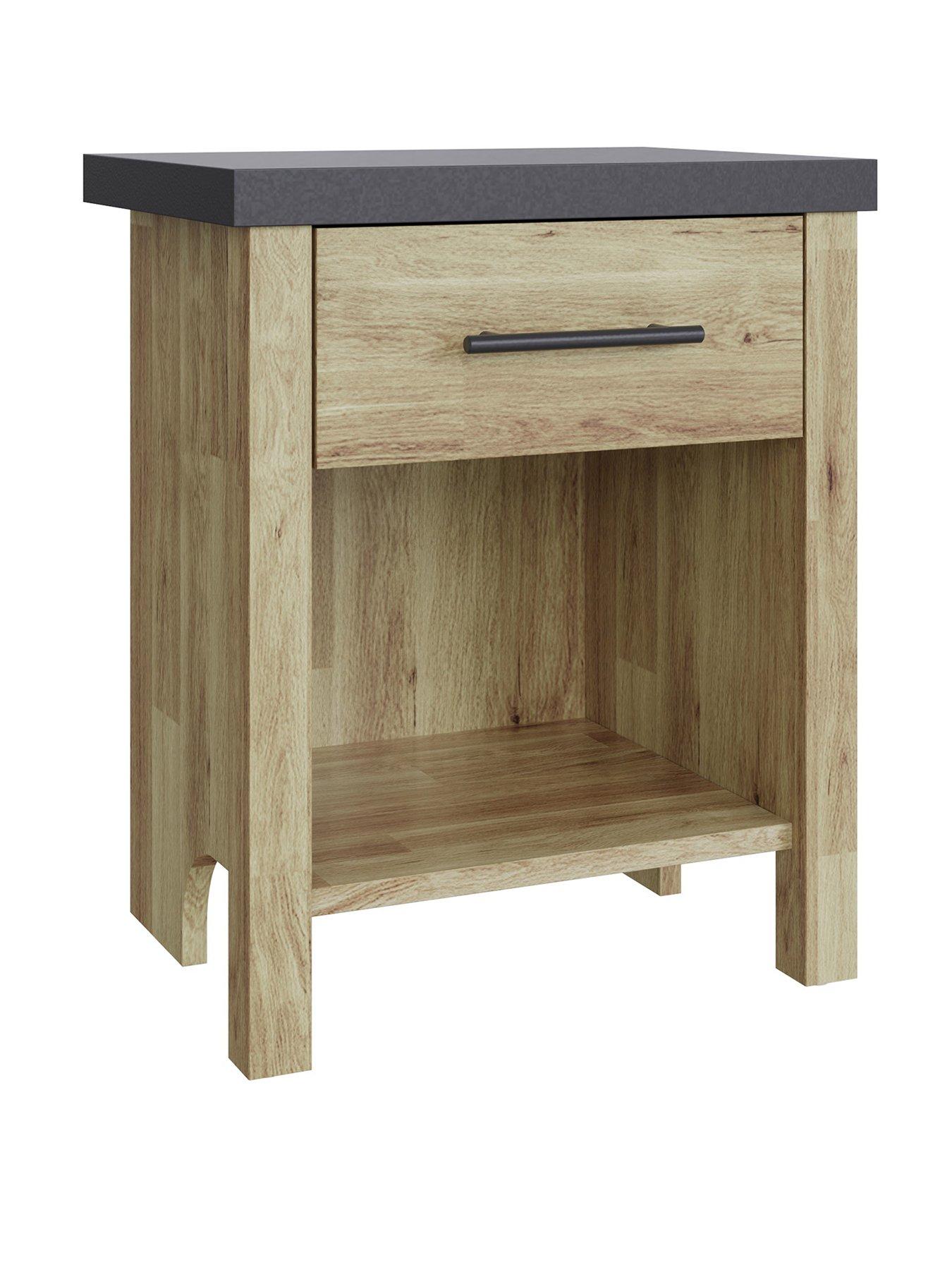 Image 3 of 7 of GFW Cascina 1 Drawer Bedside Table Oak