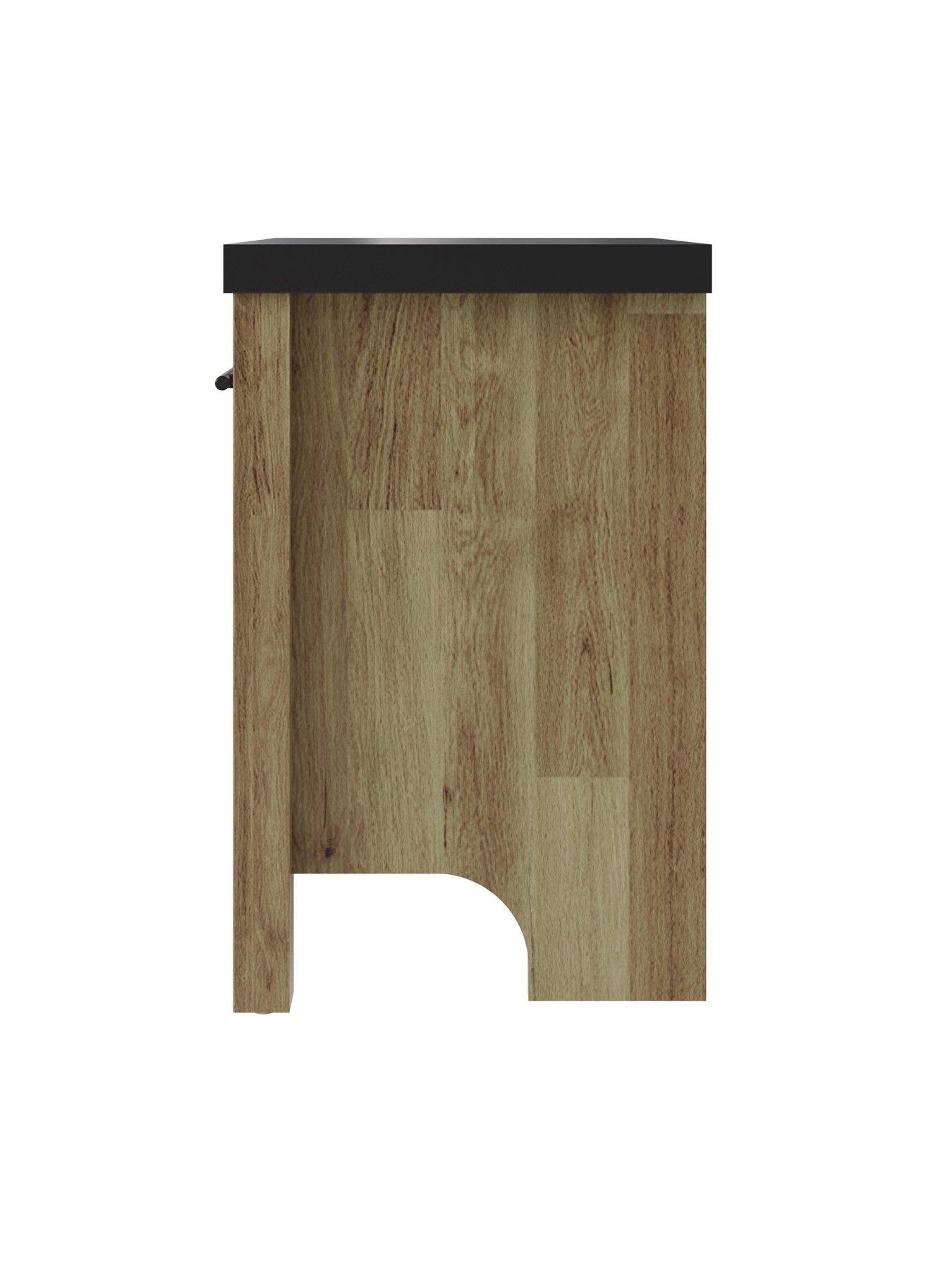 Image 4 of 7 of GFW Cascina 1 Drawer Bedside Table Oak