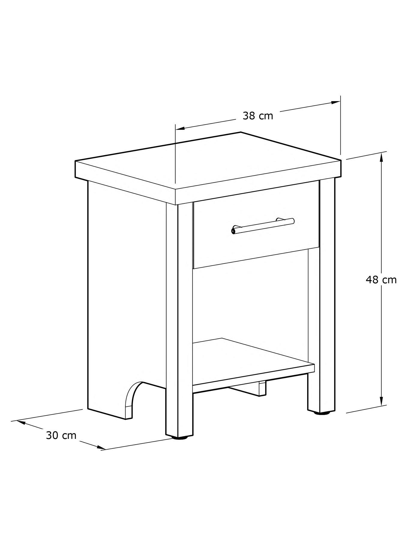 Image 7 of 7 of GFW Cascina 1 Drawer Bedside Table Oak