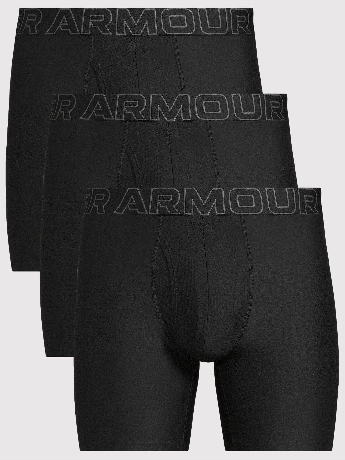 UNDER ARMOUR Performace Tech 6inch 3pack Boxers - Black, Black, Size M, Men