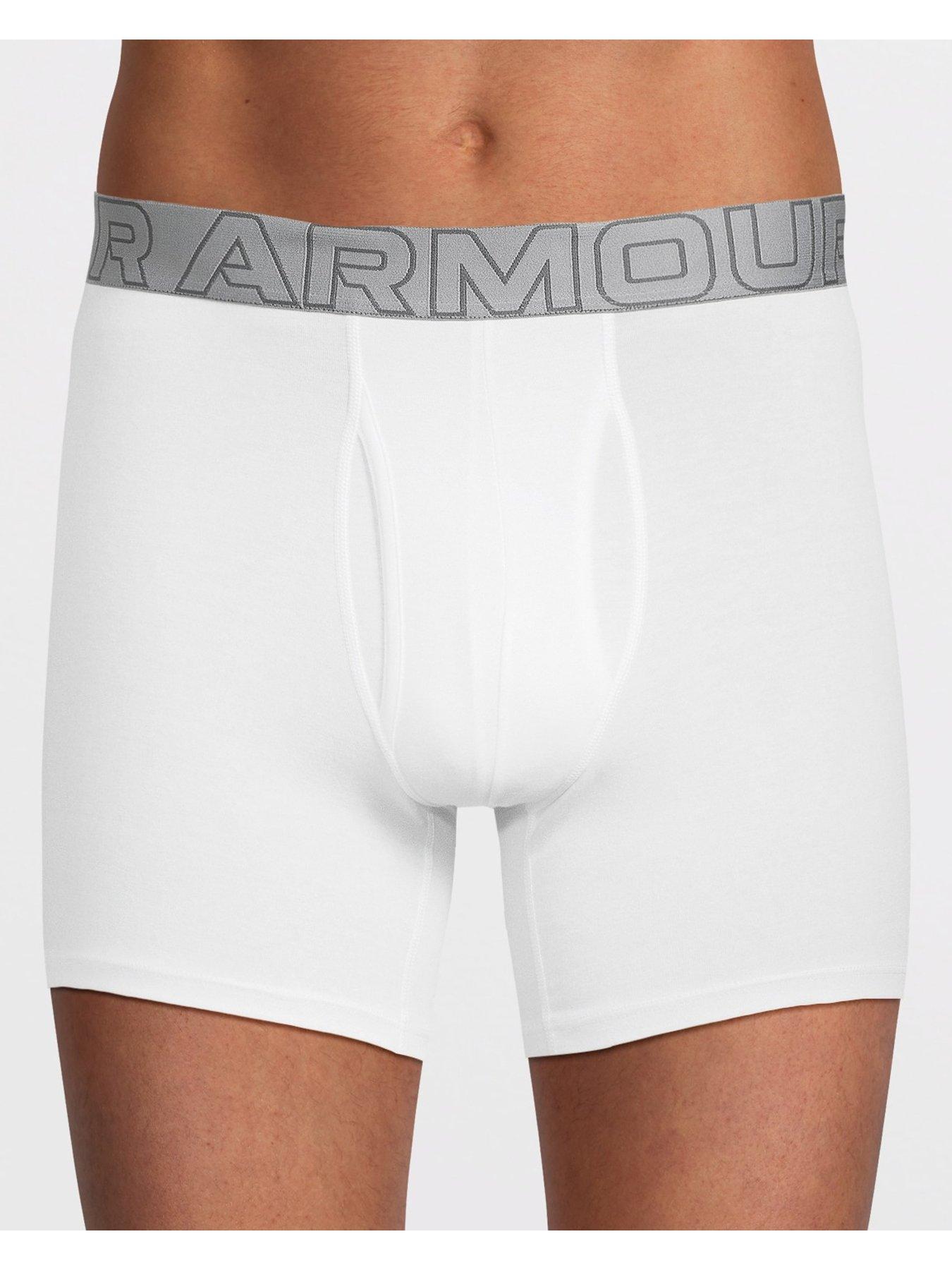Image 2 of 4 of UNDER ARMOUR Performance Cotton 6inch 3pack Boxers - White