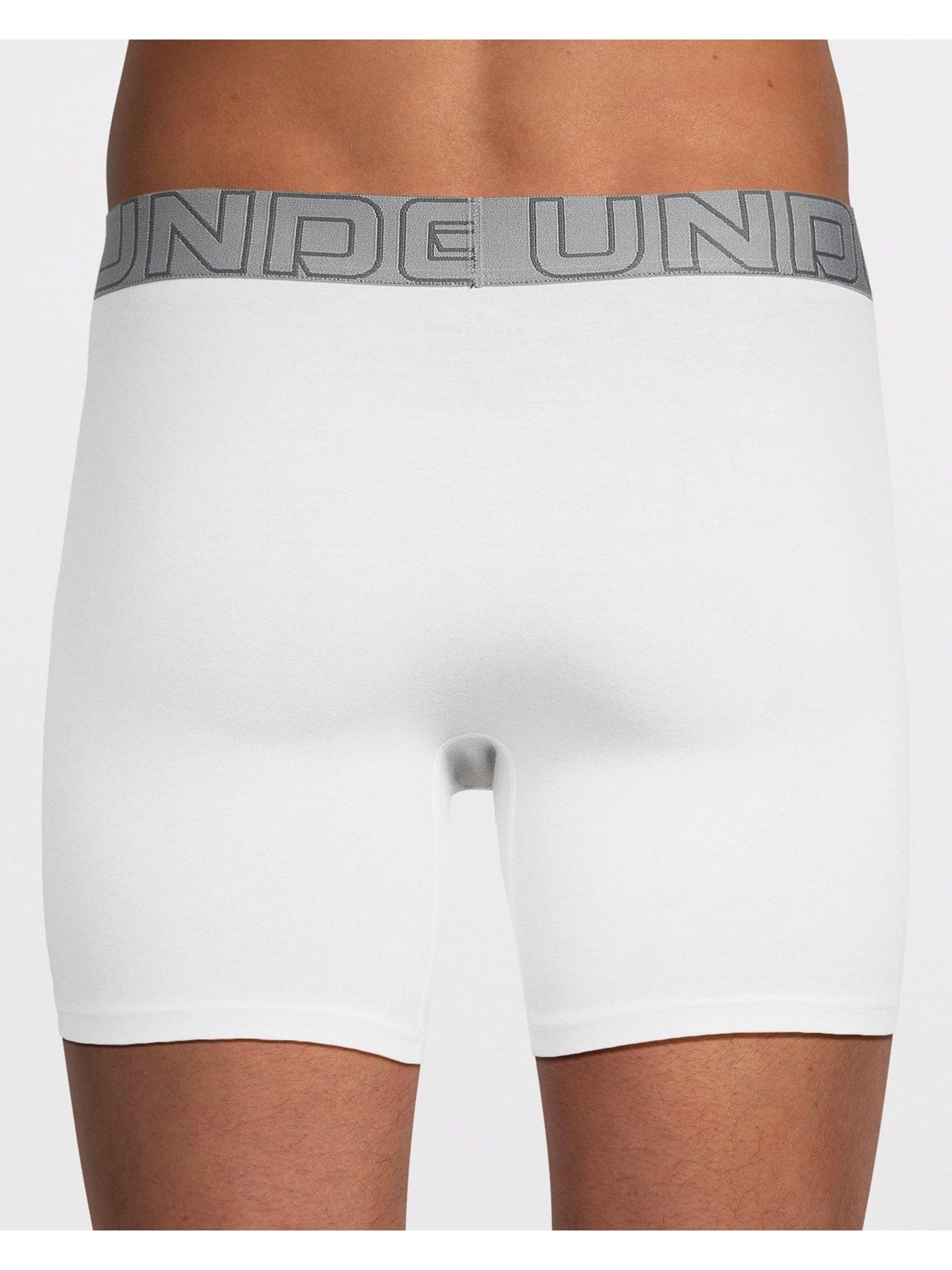 Image 3 of 4 of UNDER ARMOUR Performance Cotton 6inch 3pack Boxers - White