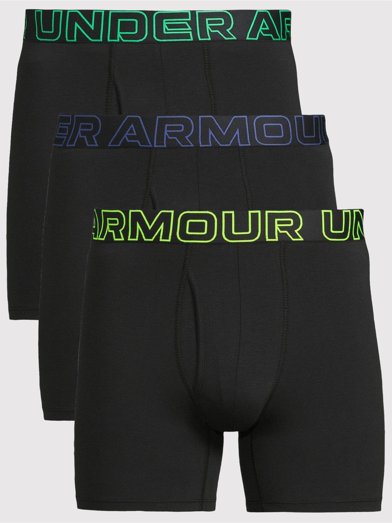 UNDER ARMOUR Performace Tech 6inch 3pack Boxers Black Very