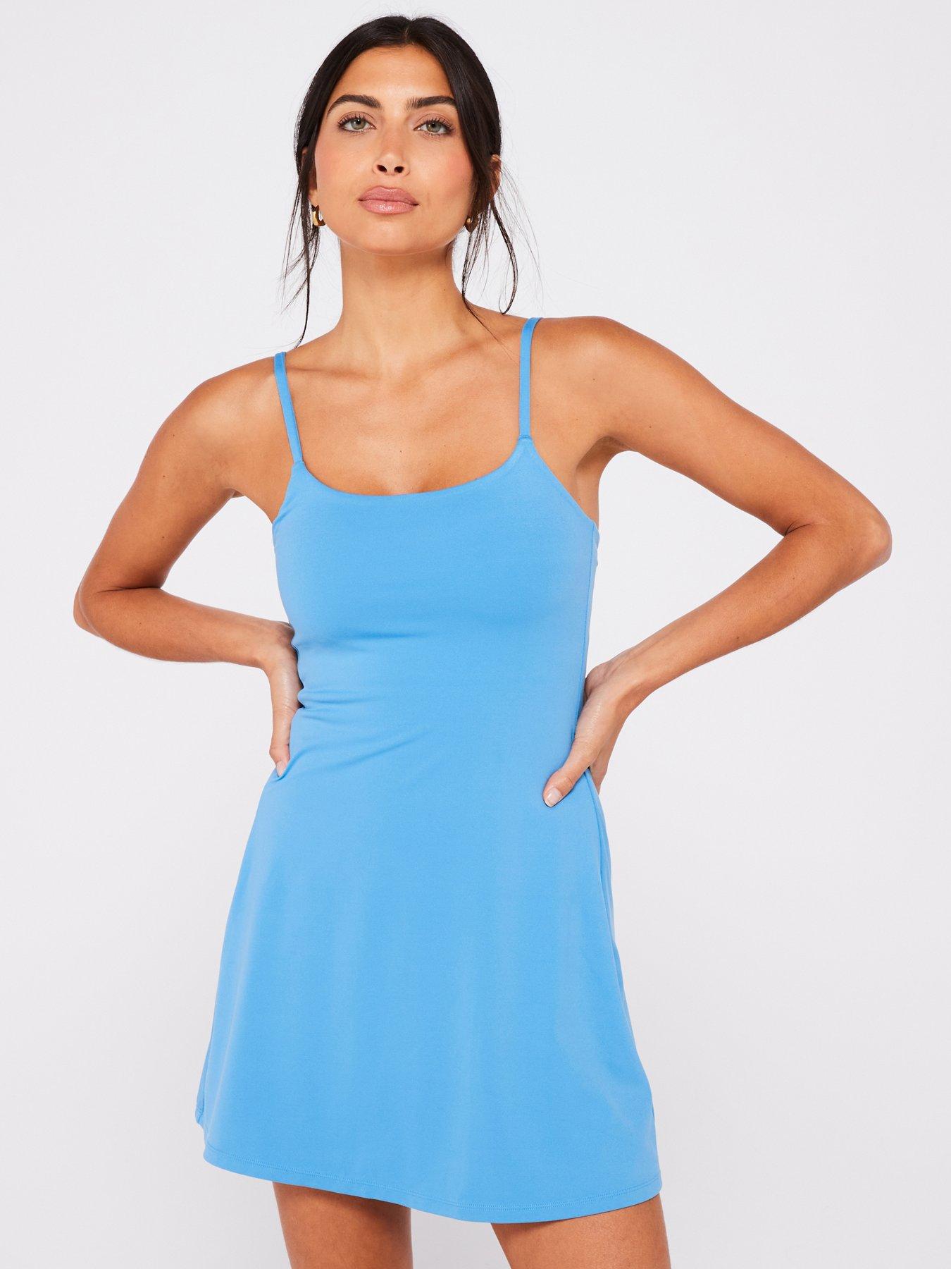 Image 1 of 6 of Girlfriend Collective Women's Training Float Juliet Strappy Dress - Blue