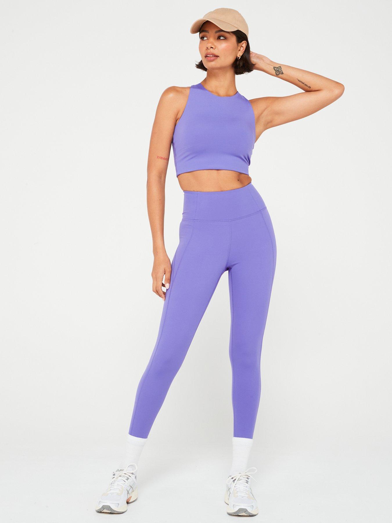 Image 3 of 5 of Girlfriend Collective Womens Training Compressive High Rise 7/8 Tights - Purple