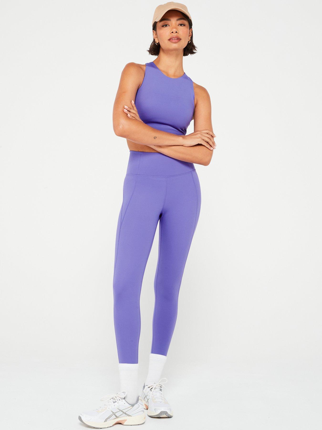 Image 5 of 5 of Girlfriend Collective Womens Training Compressive High Rise 7/8 Tights - Purple