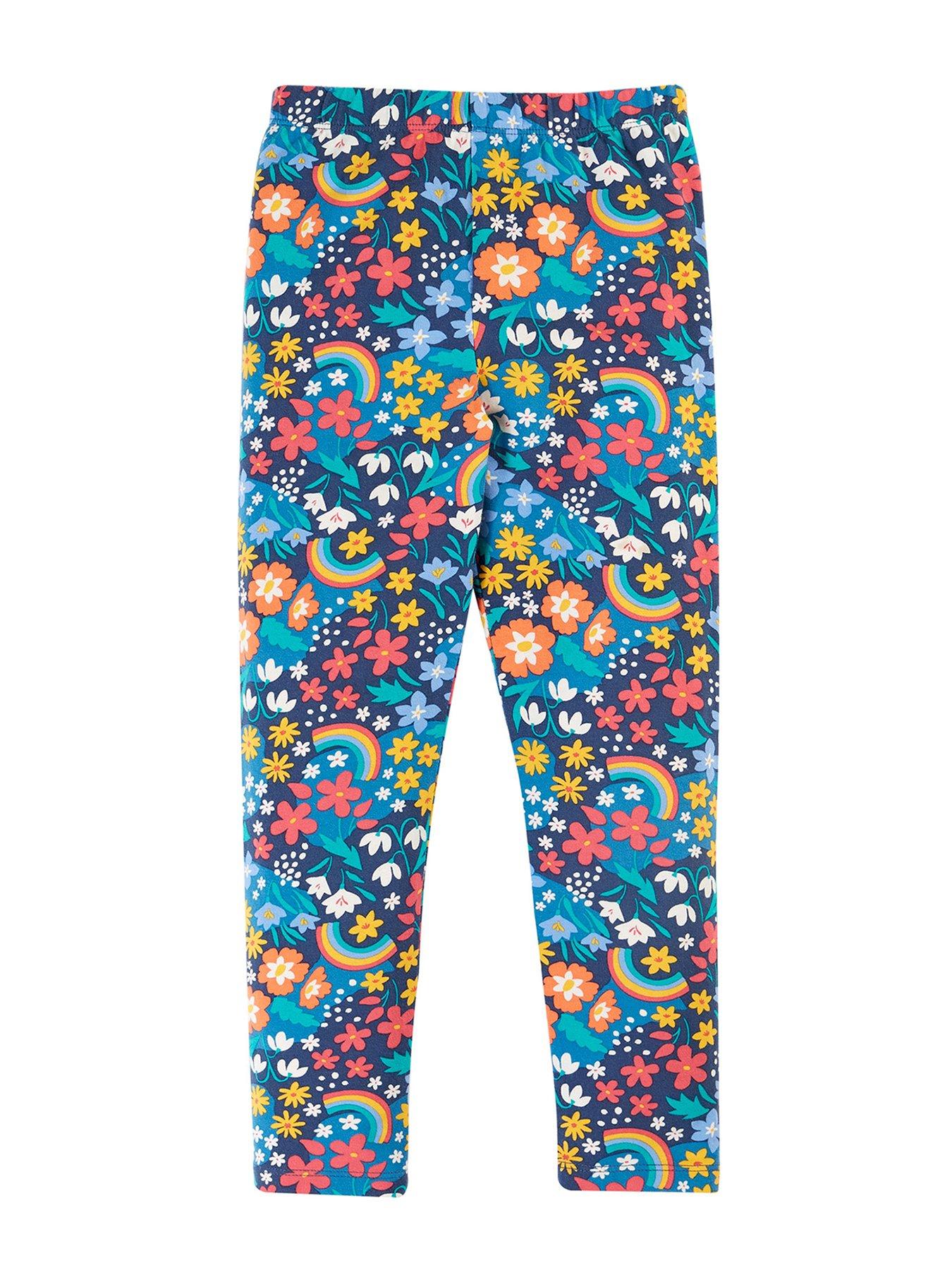 Mango Girls Floral Print Leggings Dark Red Very