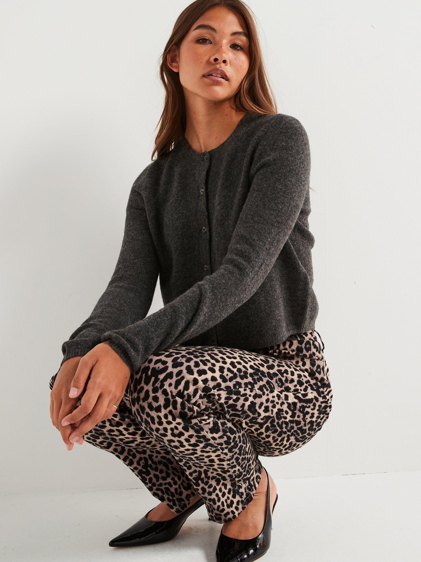 Image 4 of 6 of JDY Round Neck Button Cardigan - Grey