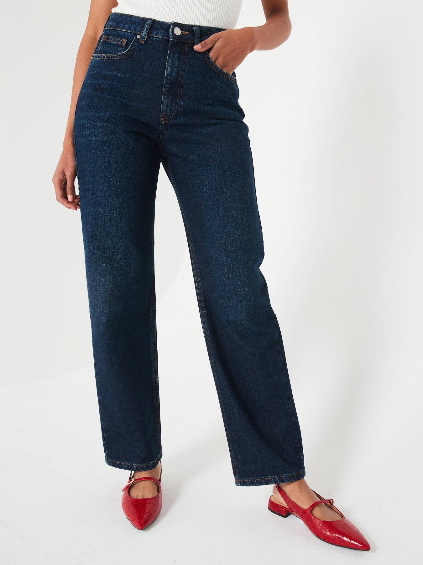 undefined High Waist Relaxed Jeans - Dark Wash
