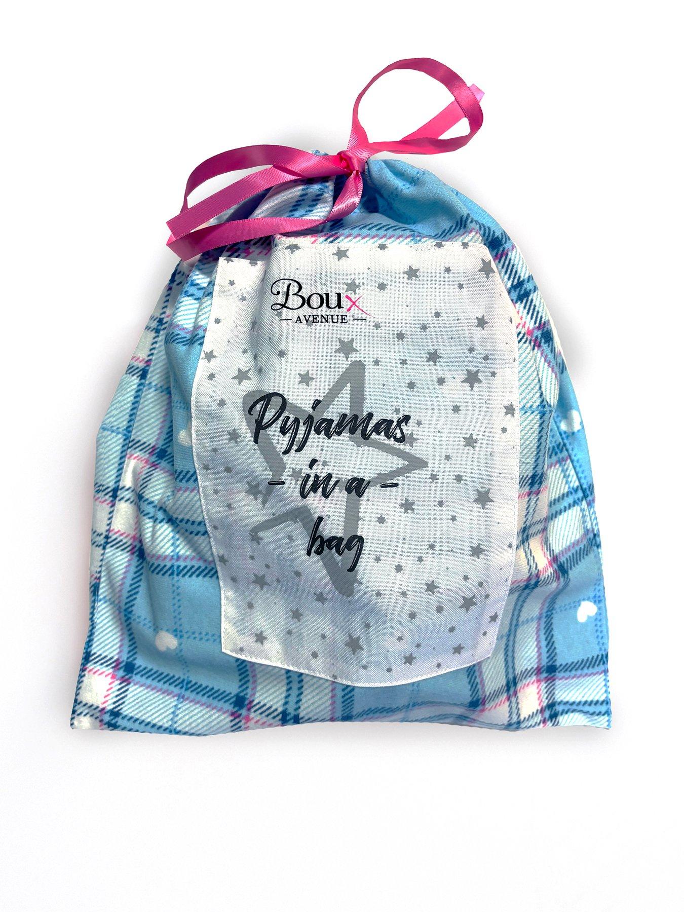 Boux Avenue Heart Check Fleece Pj In A Big Blue Very