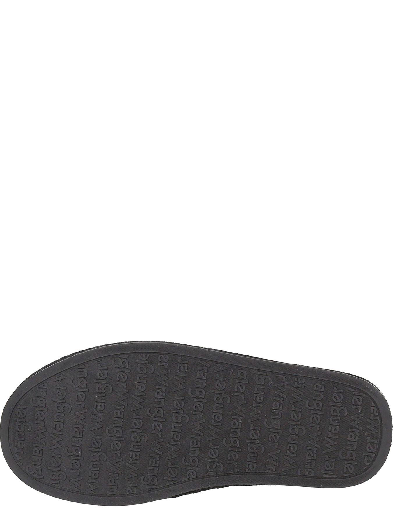 Image 5 of 6 of Wrangler Sherpa Lined Check Moccasin Slippers - Navy