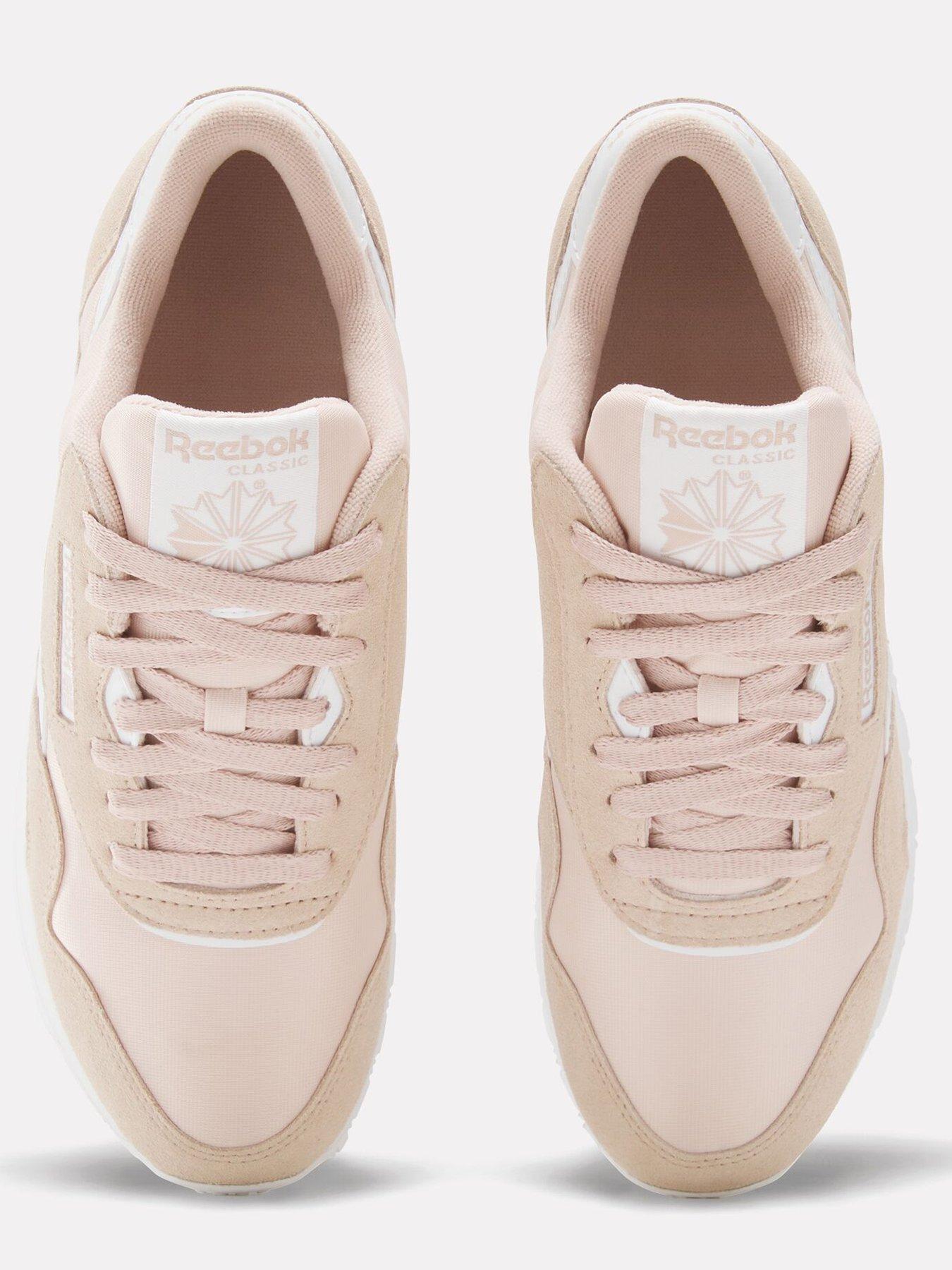 Pastel pink reebok trainers on sale