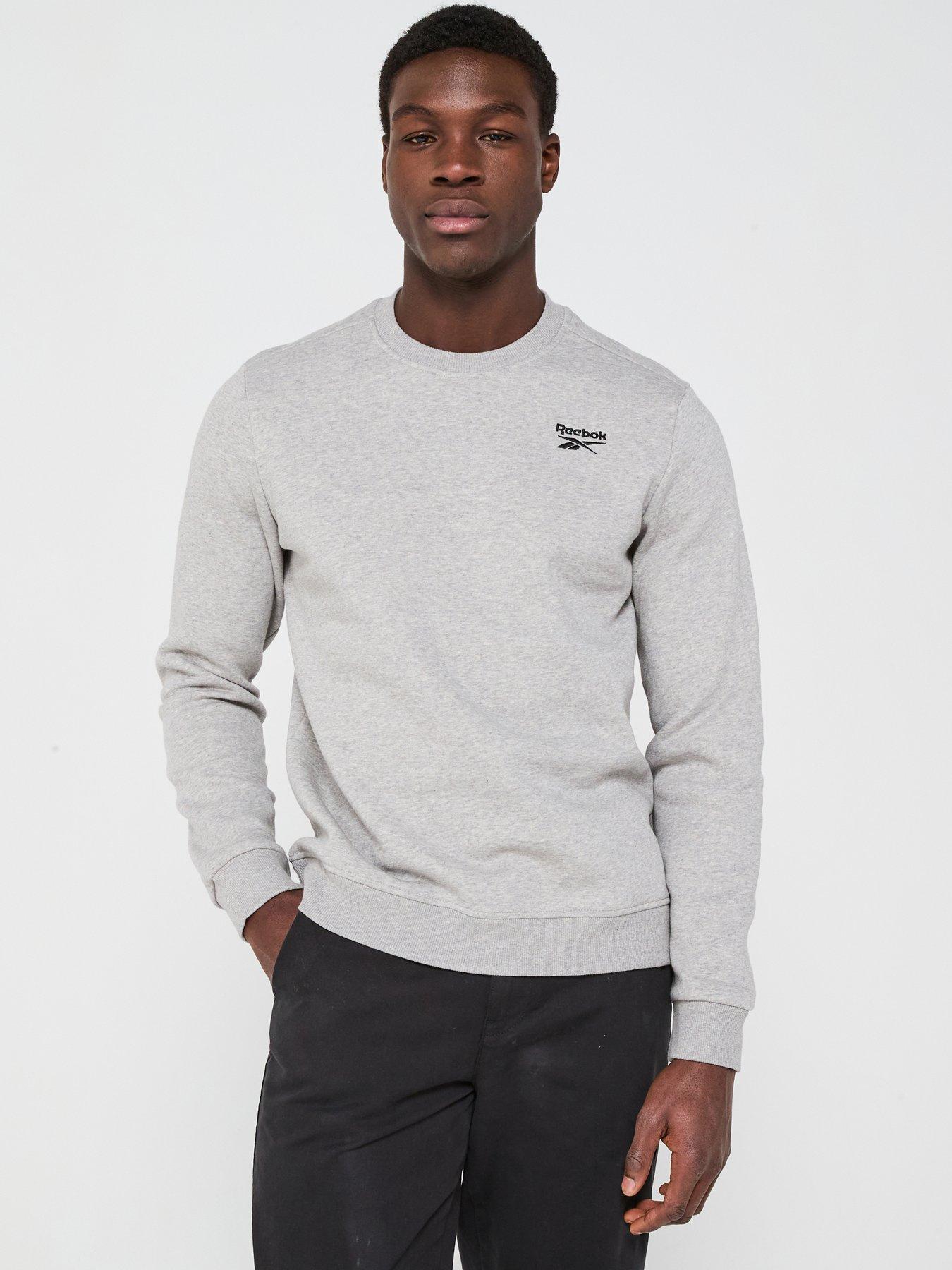 Reebok Men's Identity Small Logo Fleece Sweatshirt Grey Very