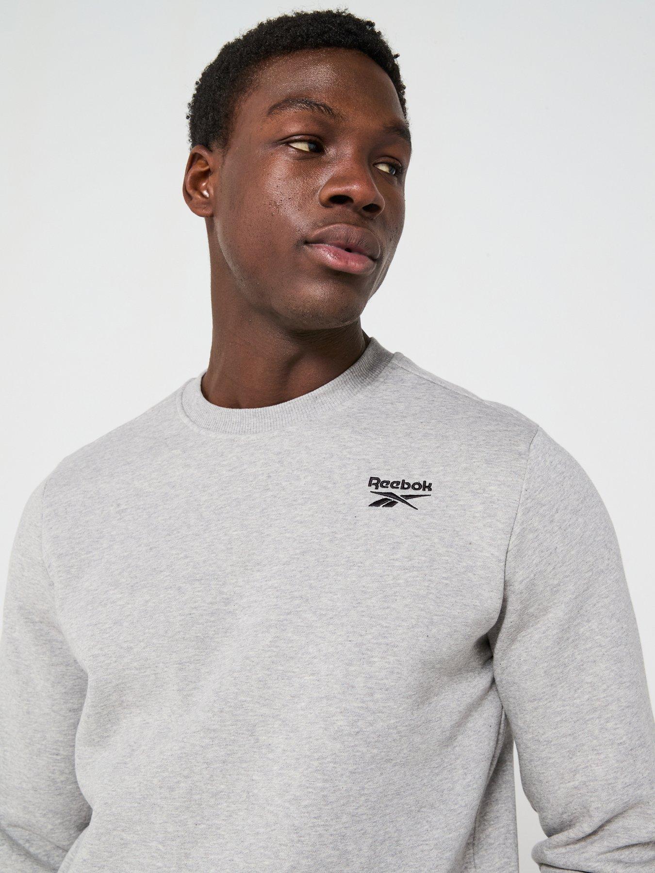 Reebok Men's Identity Small Logo Fleece Sweatshirt Grey Very
