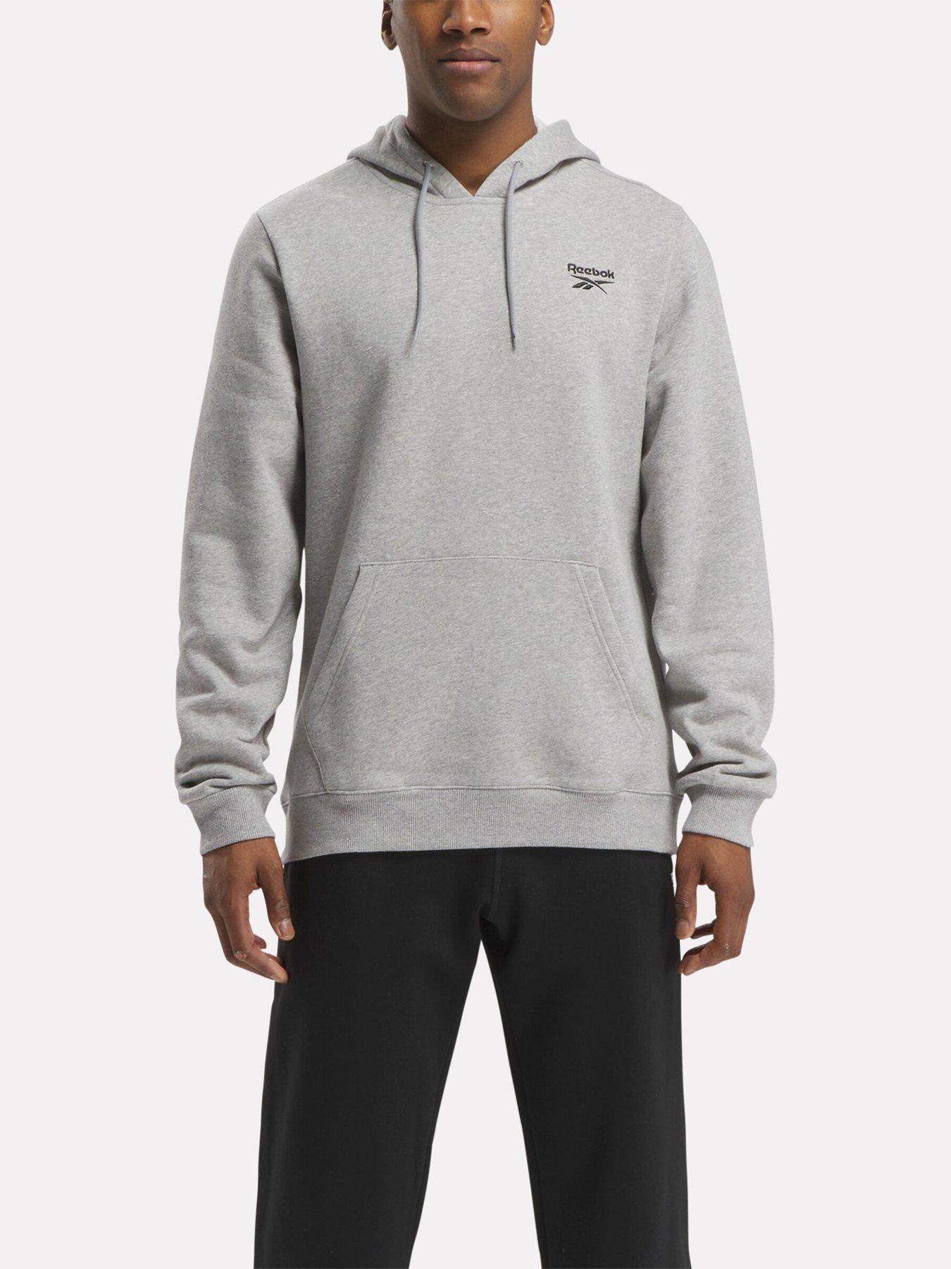 undefined Mens Identity Small Logo Fleece Hoodie - Grey