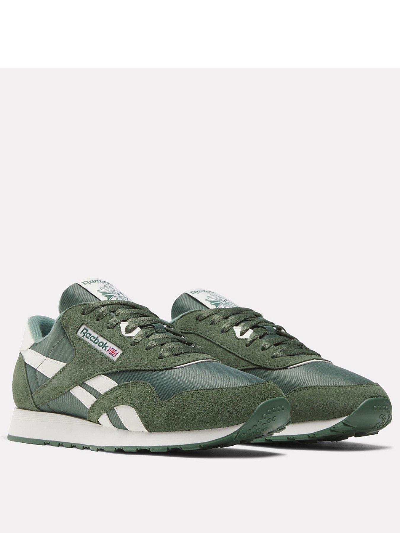 Reebok Mens Classic Nylon Trainers Green Very