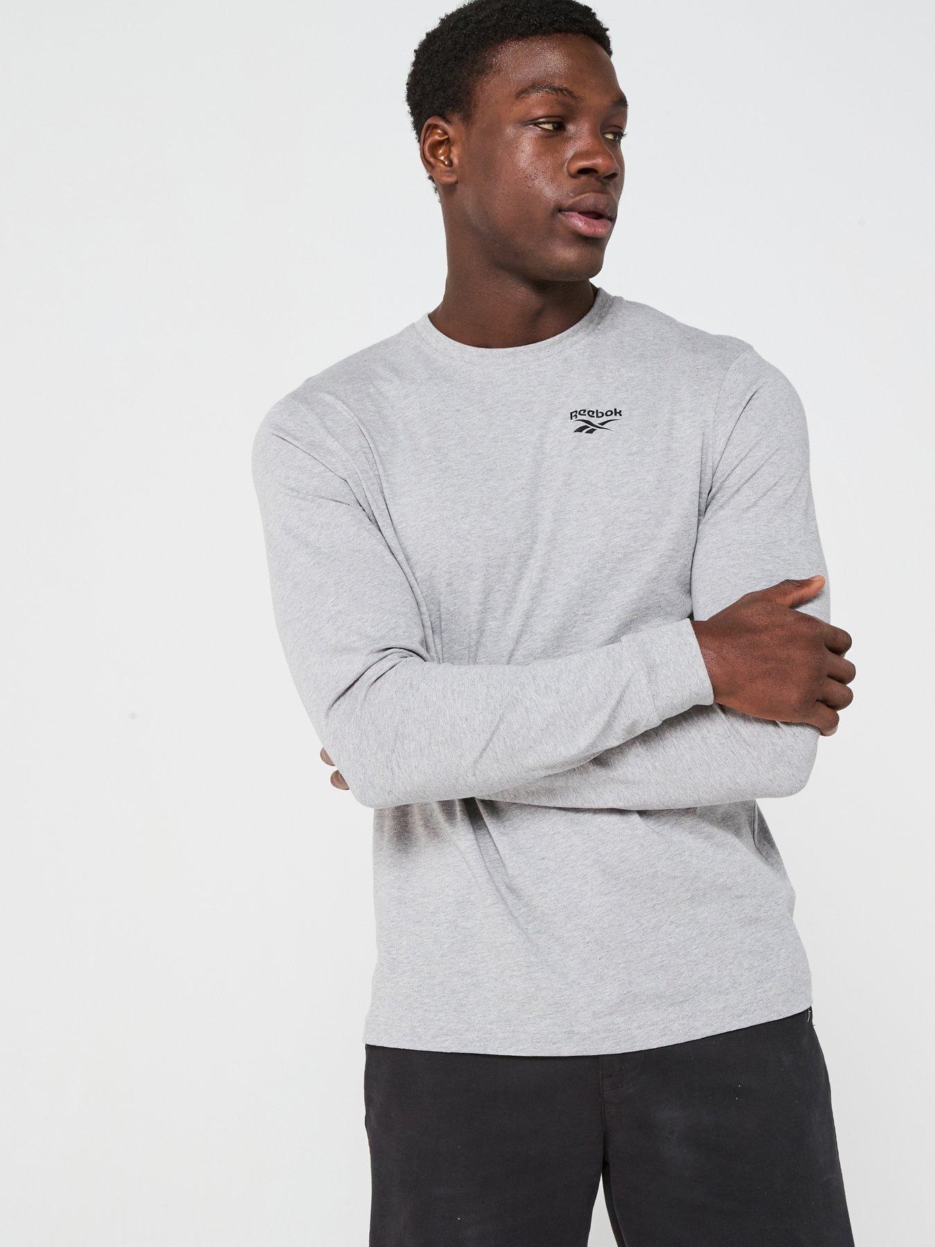 undefined Men's Identity Small Logo Long Sleeve Tee - Grey