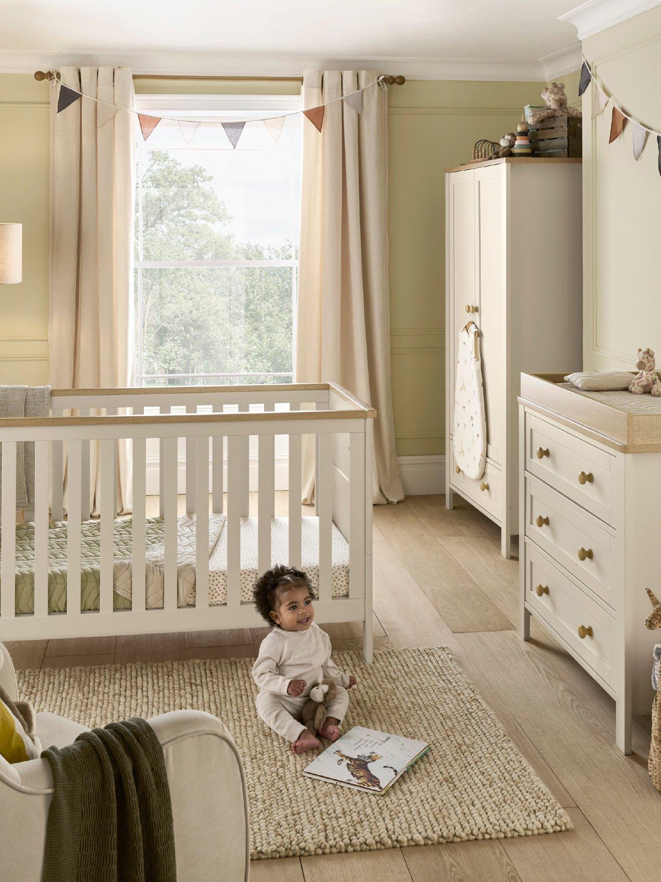 Product photograph of Mamas Papas Wedmore 3 Piece Cotbed Range- Pebble from very.co.uk