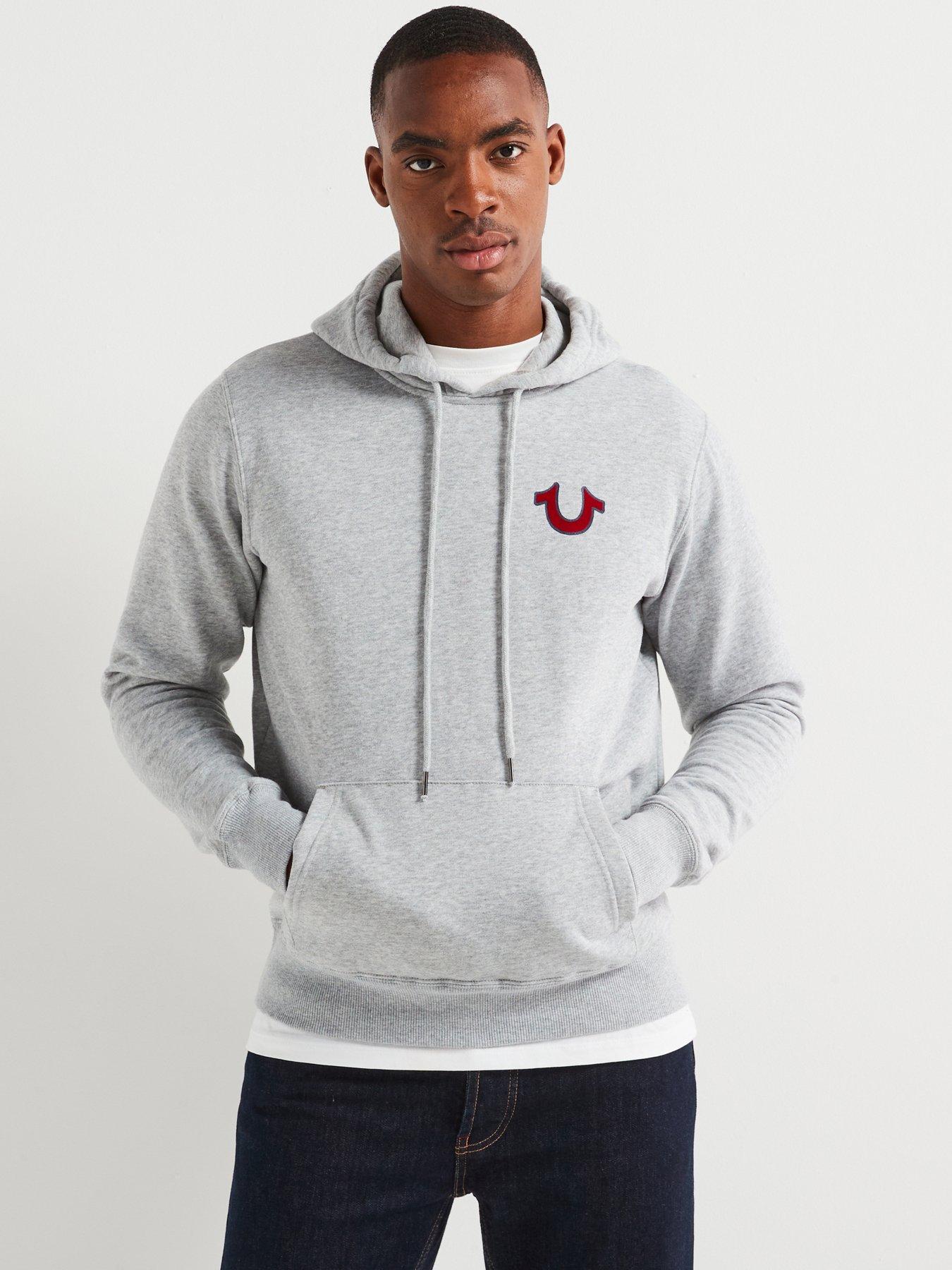 Grey true religion hoodie hotsell