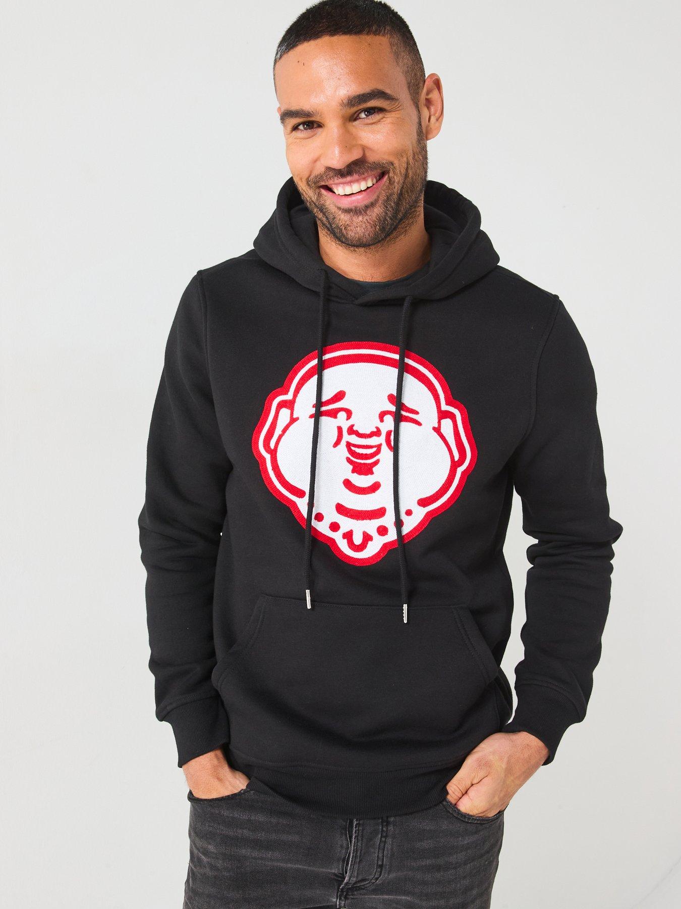 undefined Applique Pullover Hoodie - Black