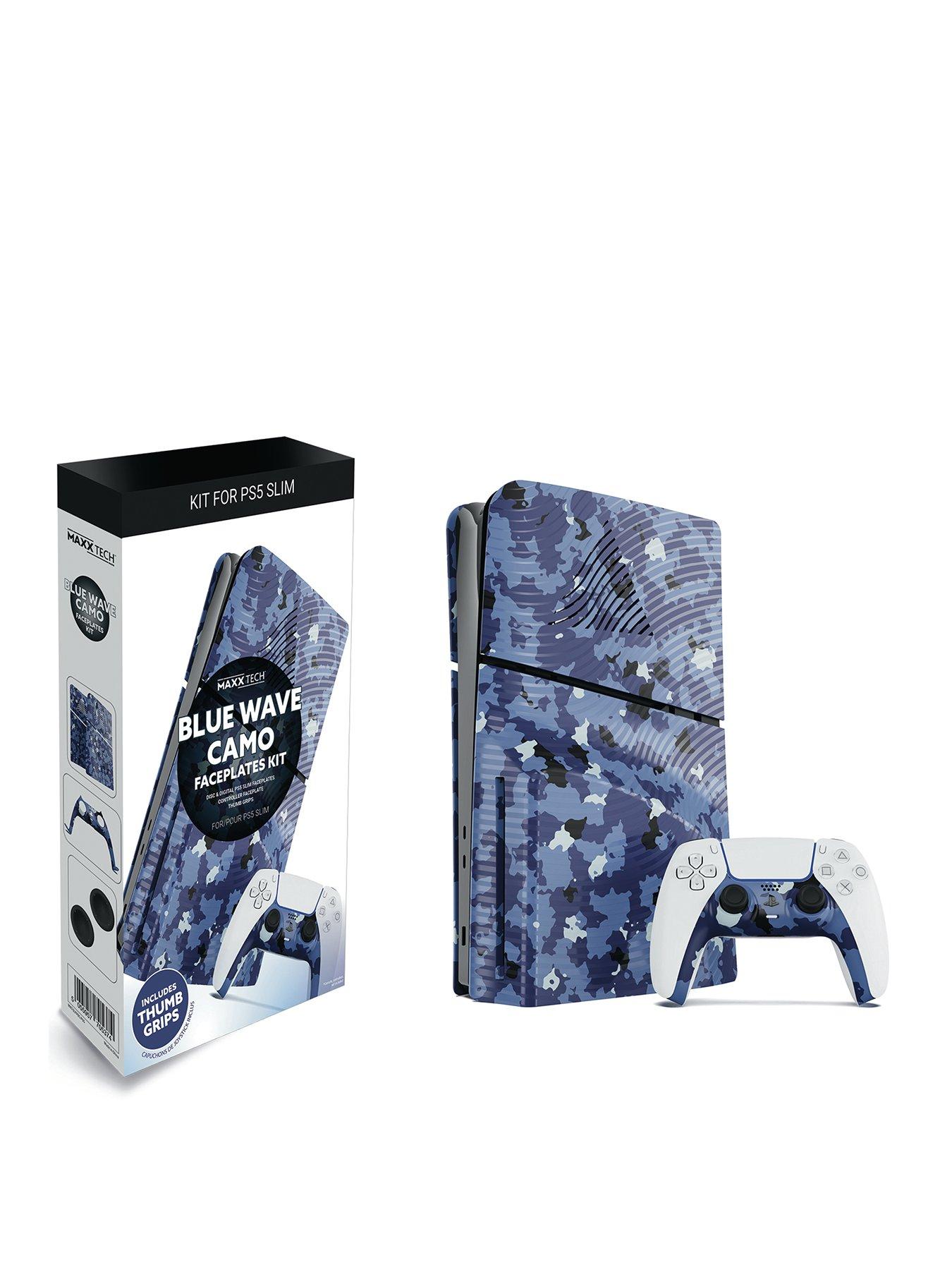 Image 1 of 4 of Maxx Tech PS5 Slim Faceplates + Controller Faceplates - Camo Blue